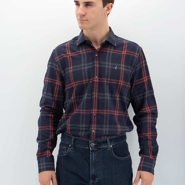 Camicia da Uomo in Flanella 100% Cotone NAVIGARE 228032