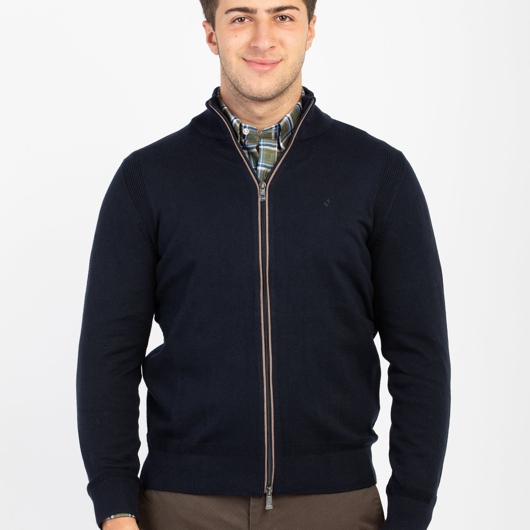 NAVIGARE Giacca Zip Maglia Uomo Manica Lunga Lana Cotone ART. NH1306