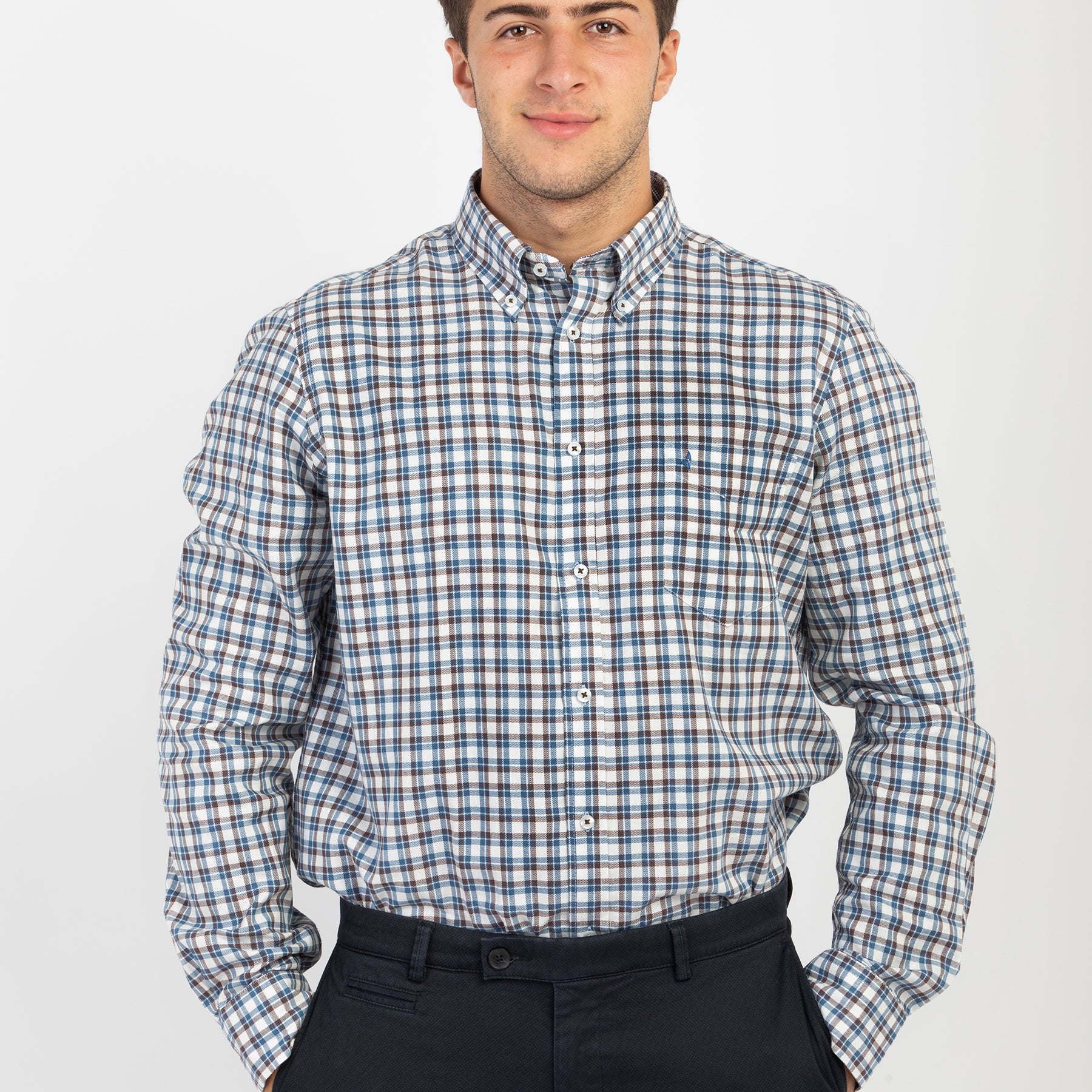 NAVIGARE Camicia Uomo Manica Lunga Flanella Puro Cotone ART. NH3038