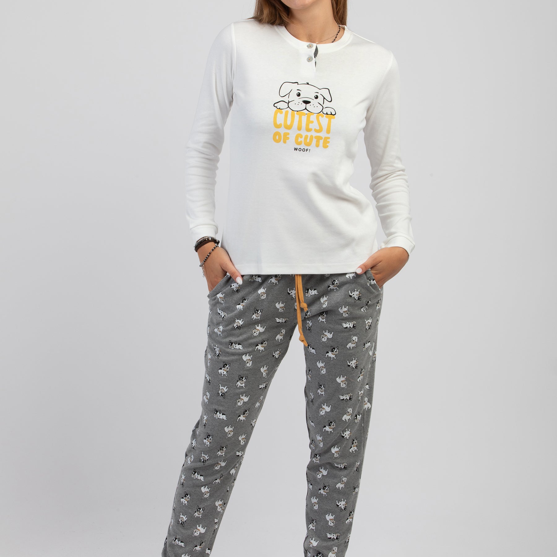 Pigiama Donna Cotone Felpato NOI DI NOTTE FA008777