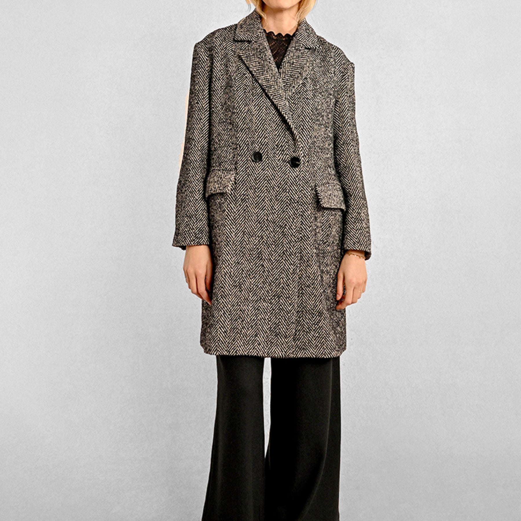 Cappotto Donna Panno Spigato MOLLY BRACKEN P1746BCH