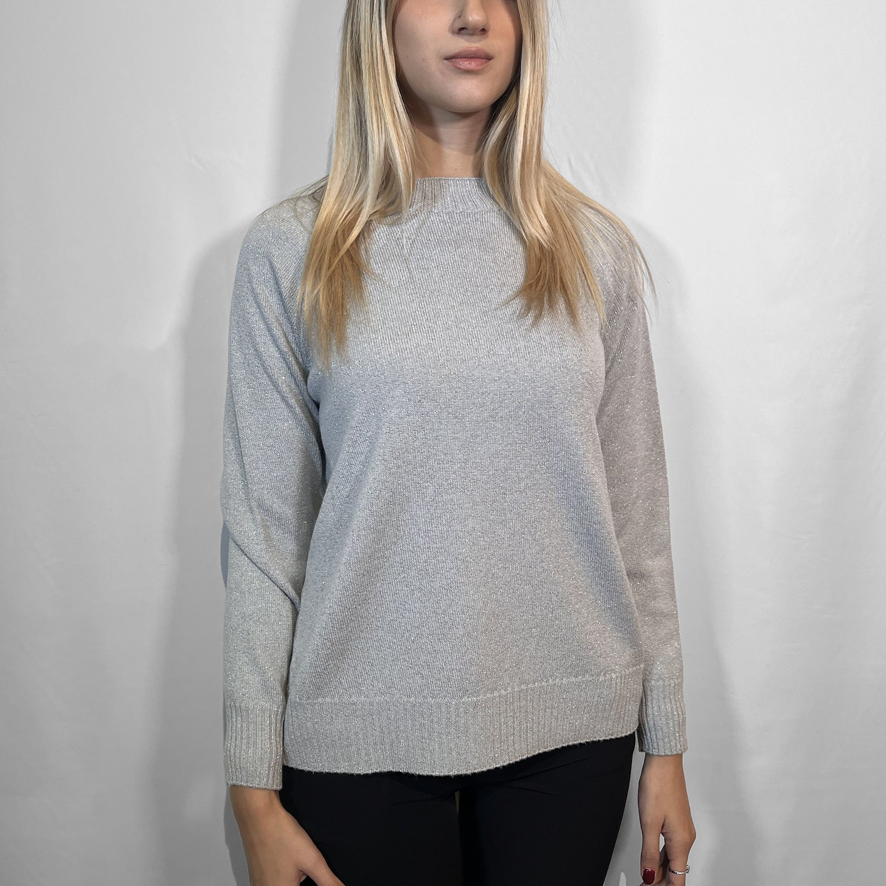 PREMODE Maglia Donna Manica Lunga Lana Inserti Lurex ART. 325622