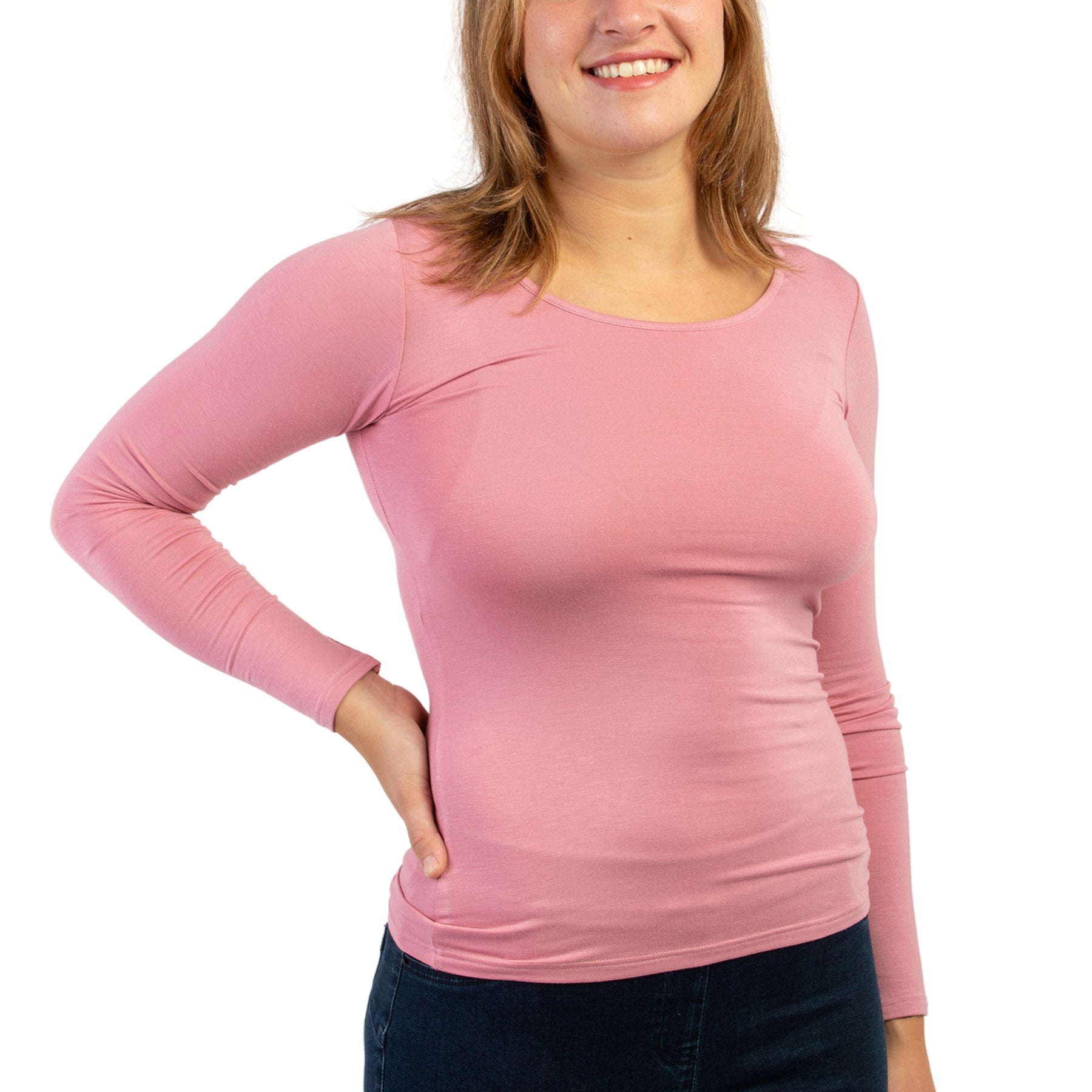 Maglia girocollo da donna in jersey di viscosa D794A9