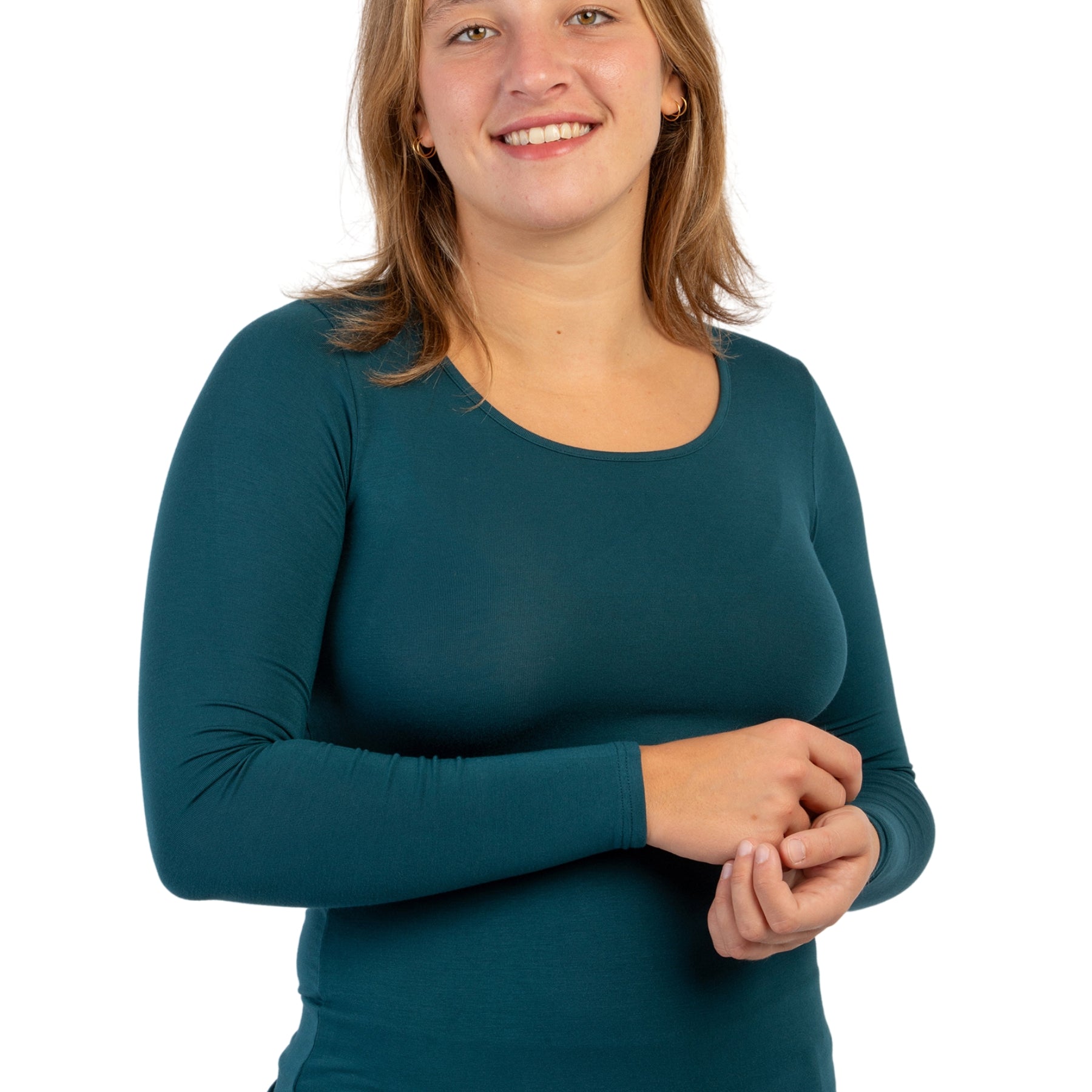 Maglia girocollo da donna in jersey di viscosa D794A9