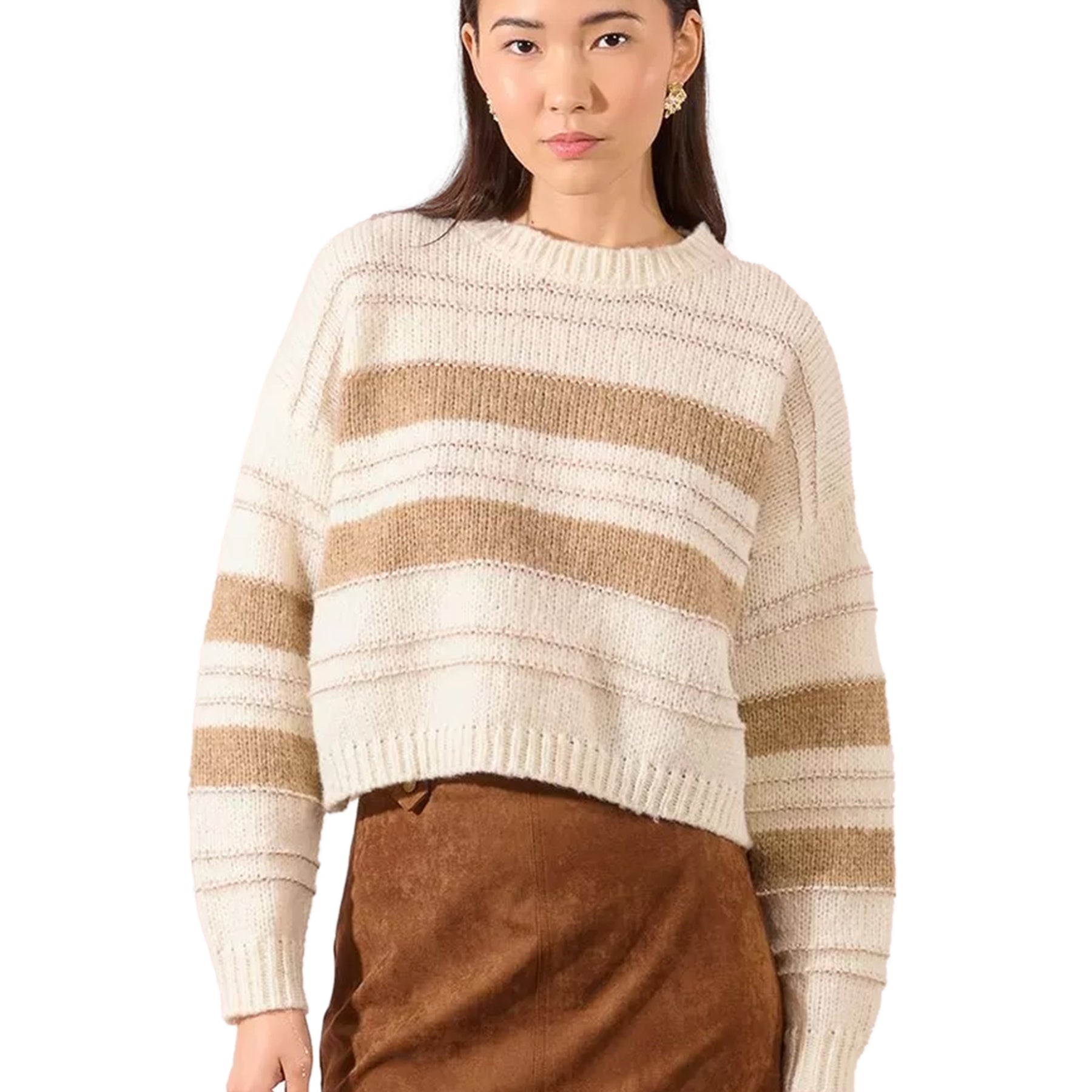 Maglia Donna Manica Lunga Rigata Lurex MOLLY BRACKEN LA1794DN