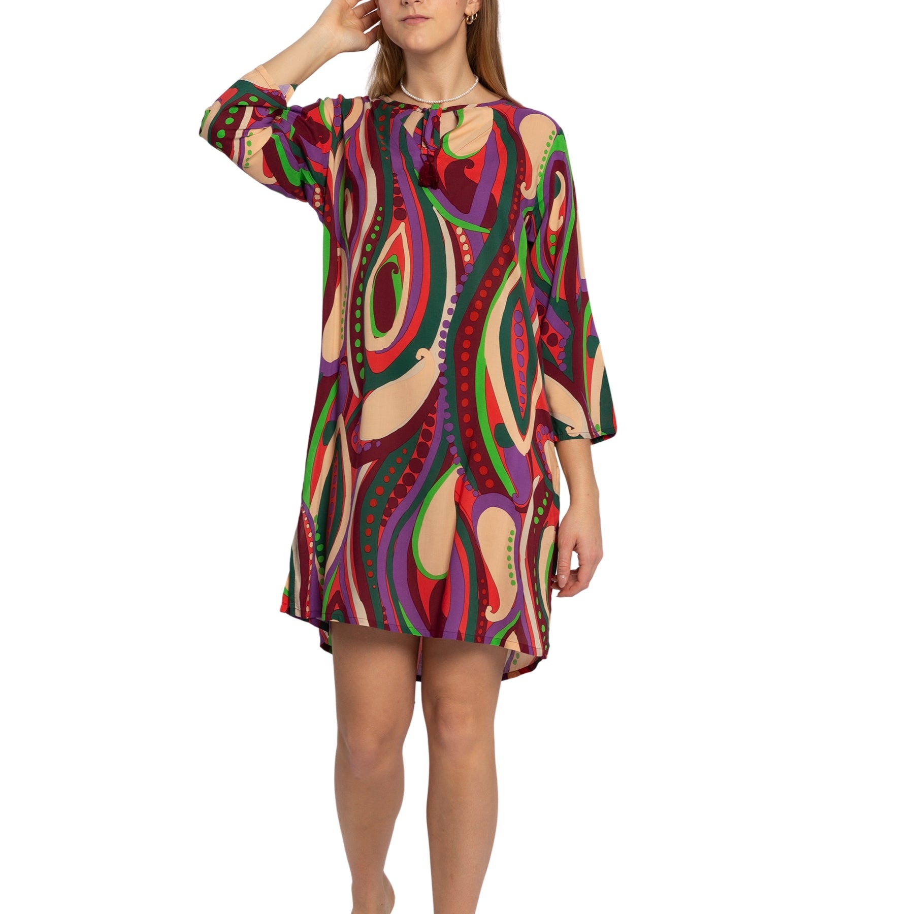 Abito Donna Caftano Fantasia 100% Viscosa RAGNO DN11DE