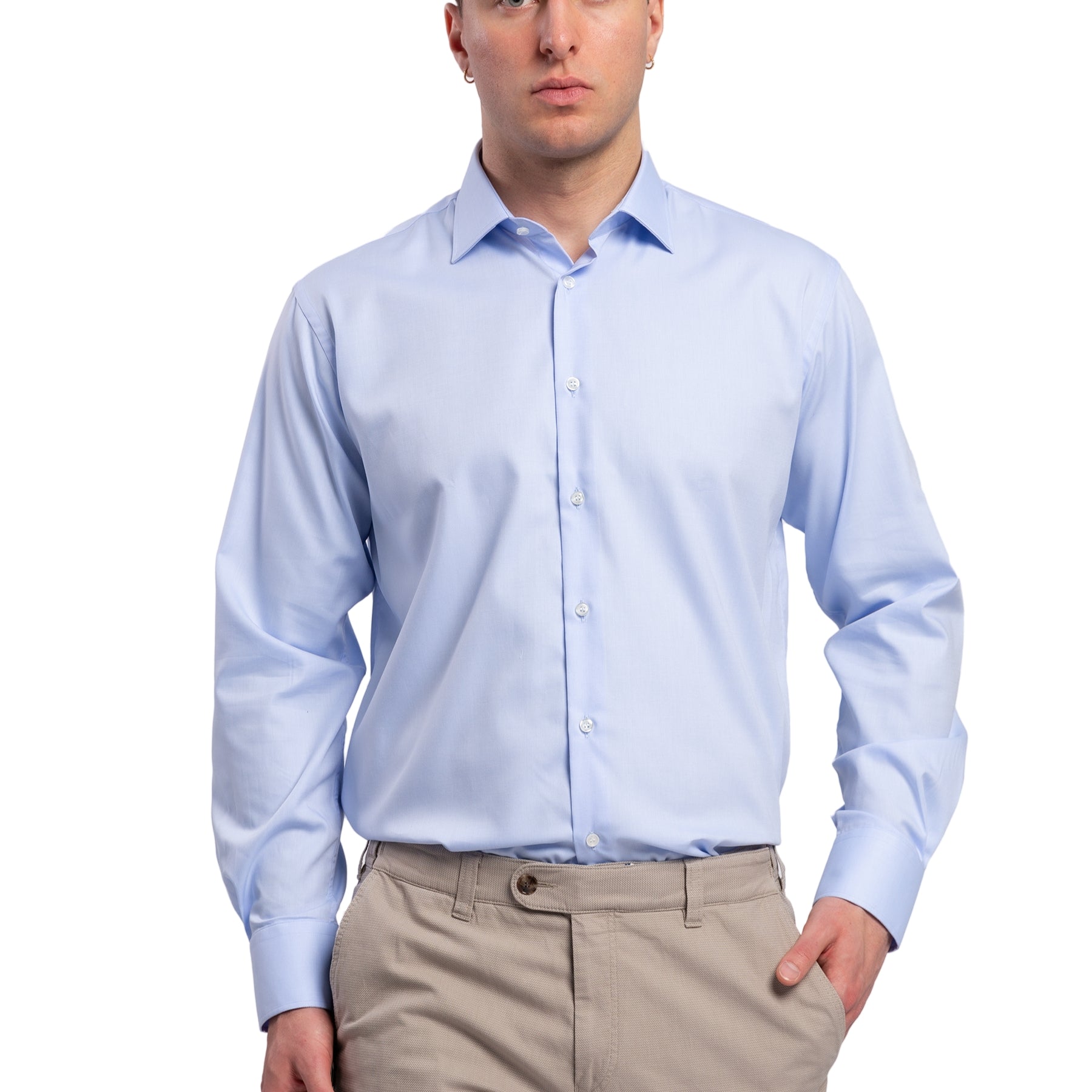 Camicia Uomo Regular 100% Cotone NO STIRO Twill INGRAM 68909