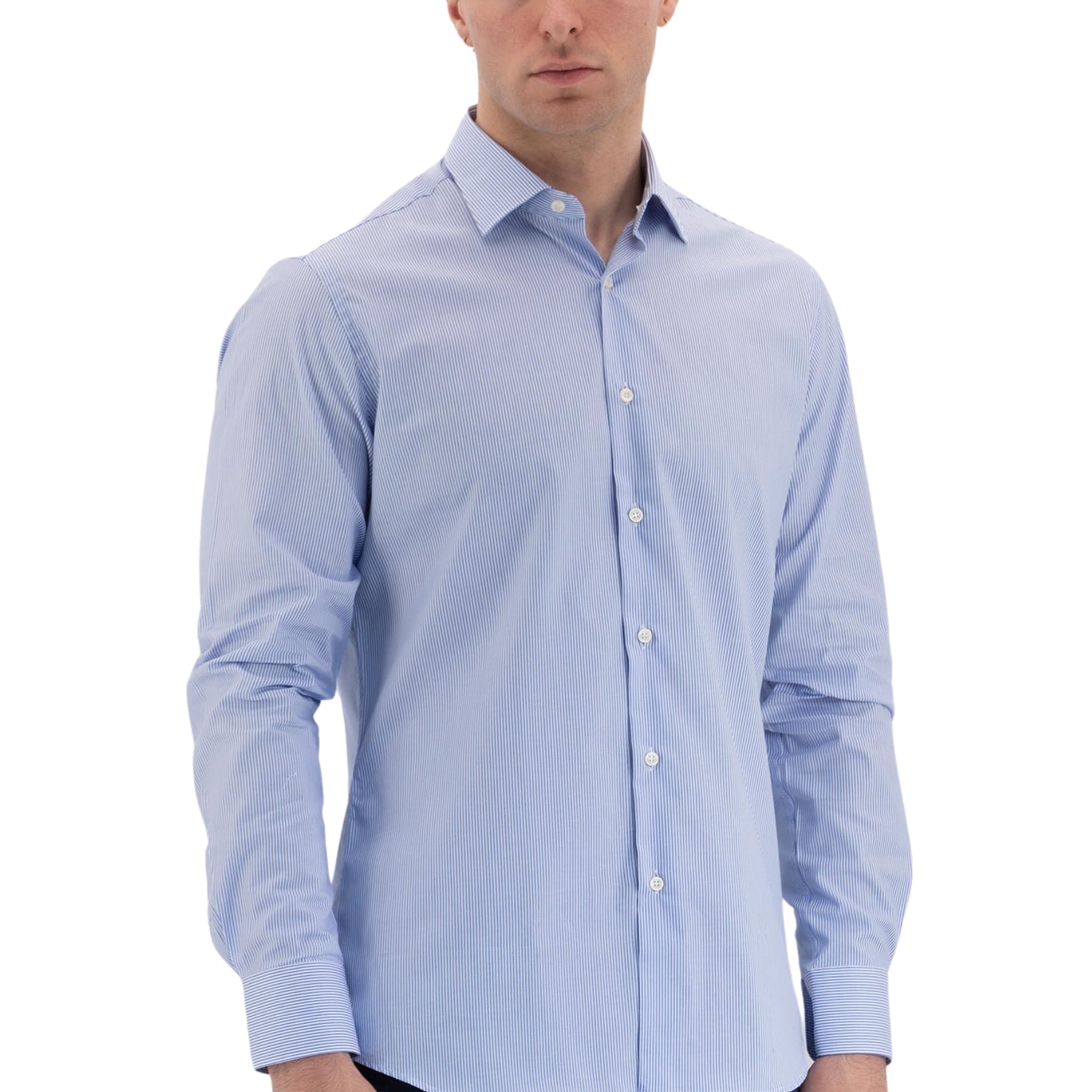 Camicia Uomo Slim Fit 100% Cotone Bastoncino INGRAM 5G093