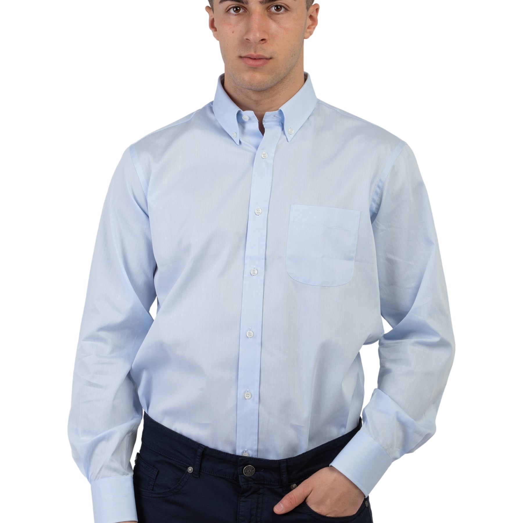 Camicia Uomo Regular Botton Down 100% Cotone Millerighe INGRAM 3H620