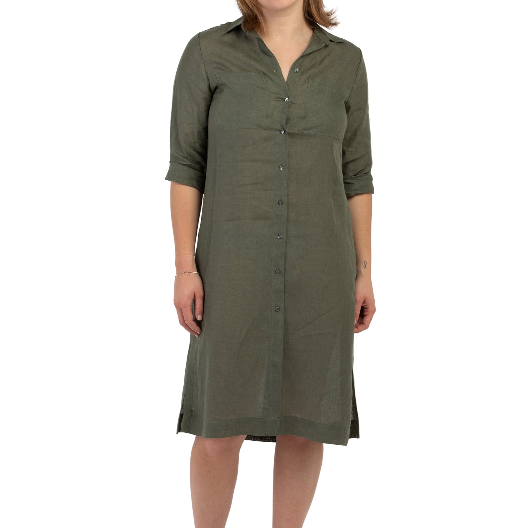 Abito Donna Manica Lunga 100% Lino VLT'S by VALENTINAS 39M IRENE