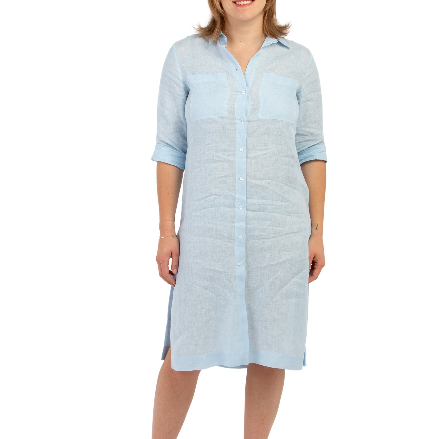 Abito Donna Manica Lunga 100% Lino VLT'S by VALENTINAS 39M IRENE