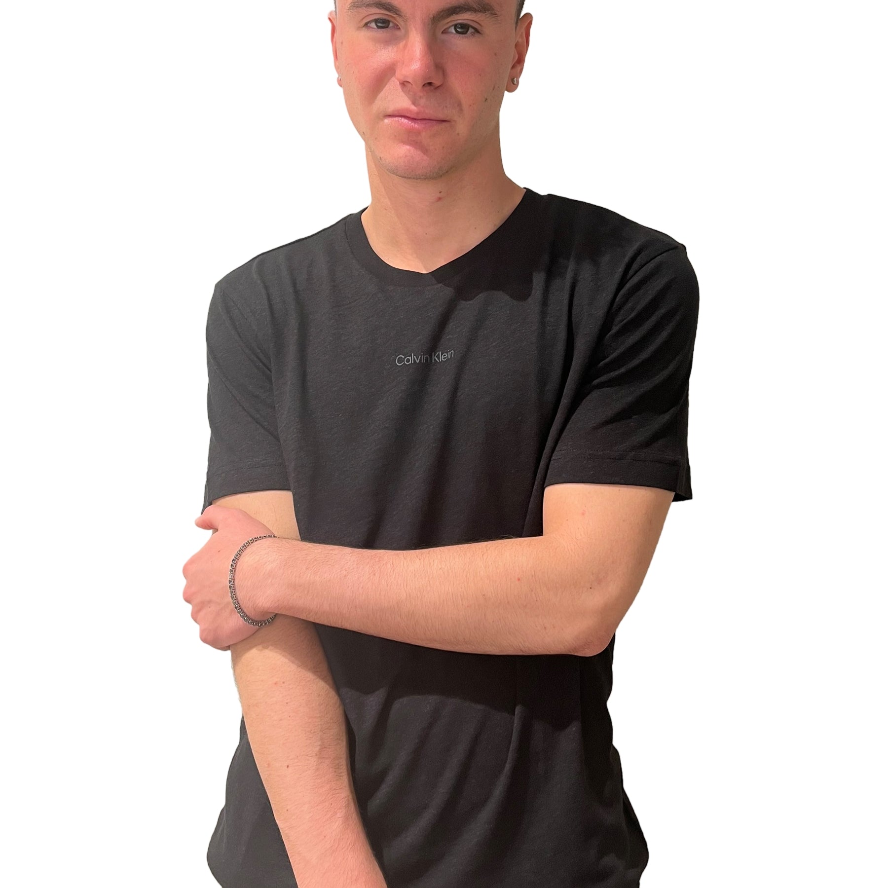 T-Shirt Uomo Mezza Manica Modal e Lino CALVIN KLEIN KM0KM01138