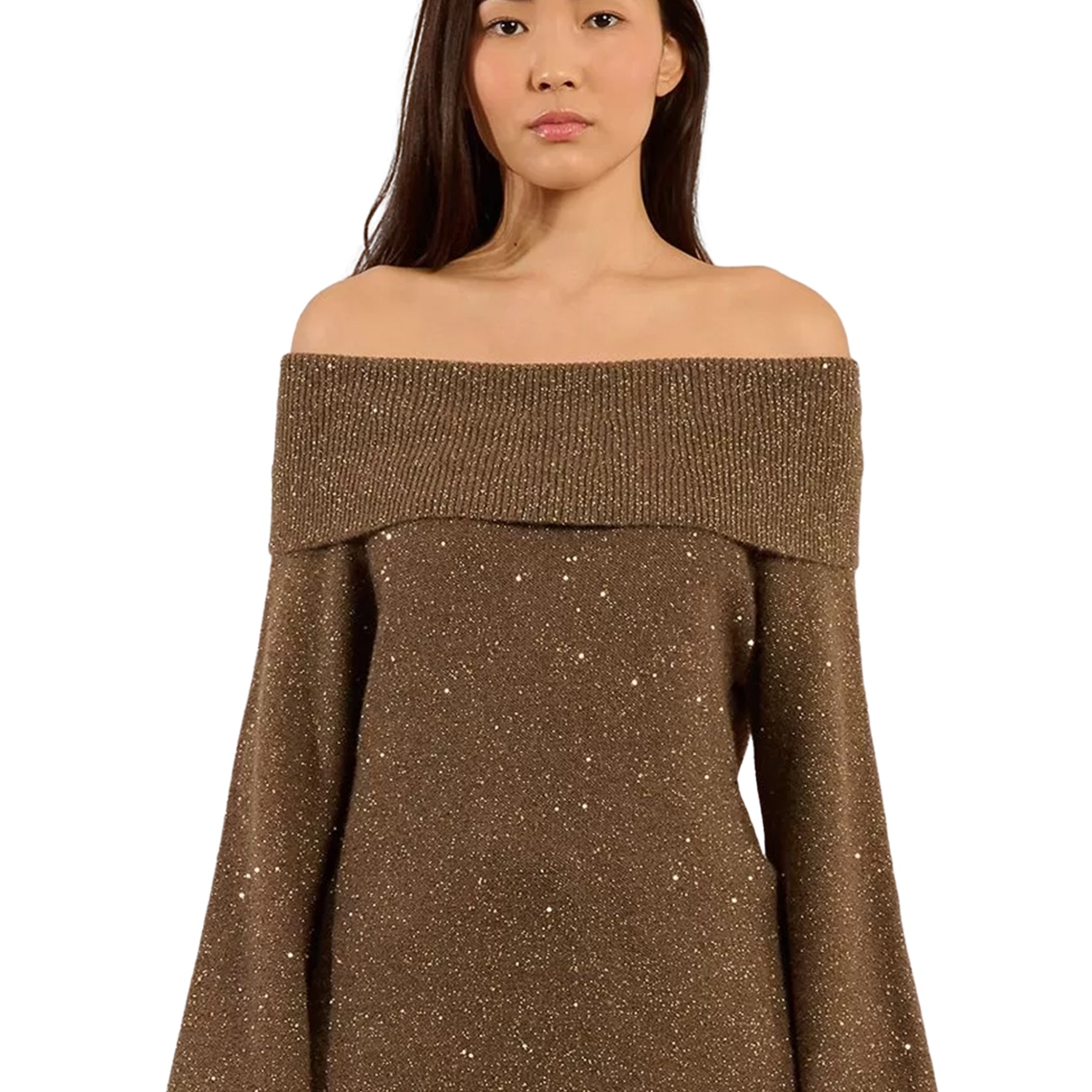 Maglia Donna Manica Lunga Collo Ciambella MOLLY BRACKEN LA1802DN