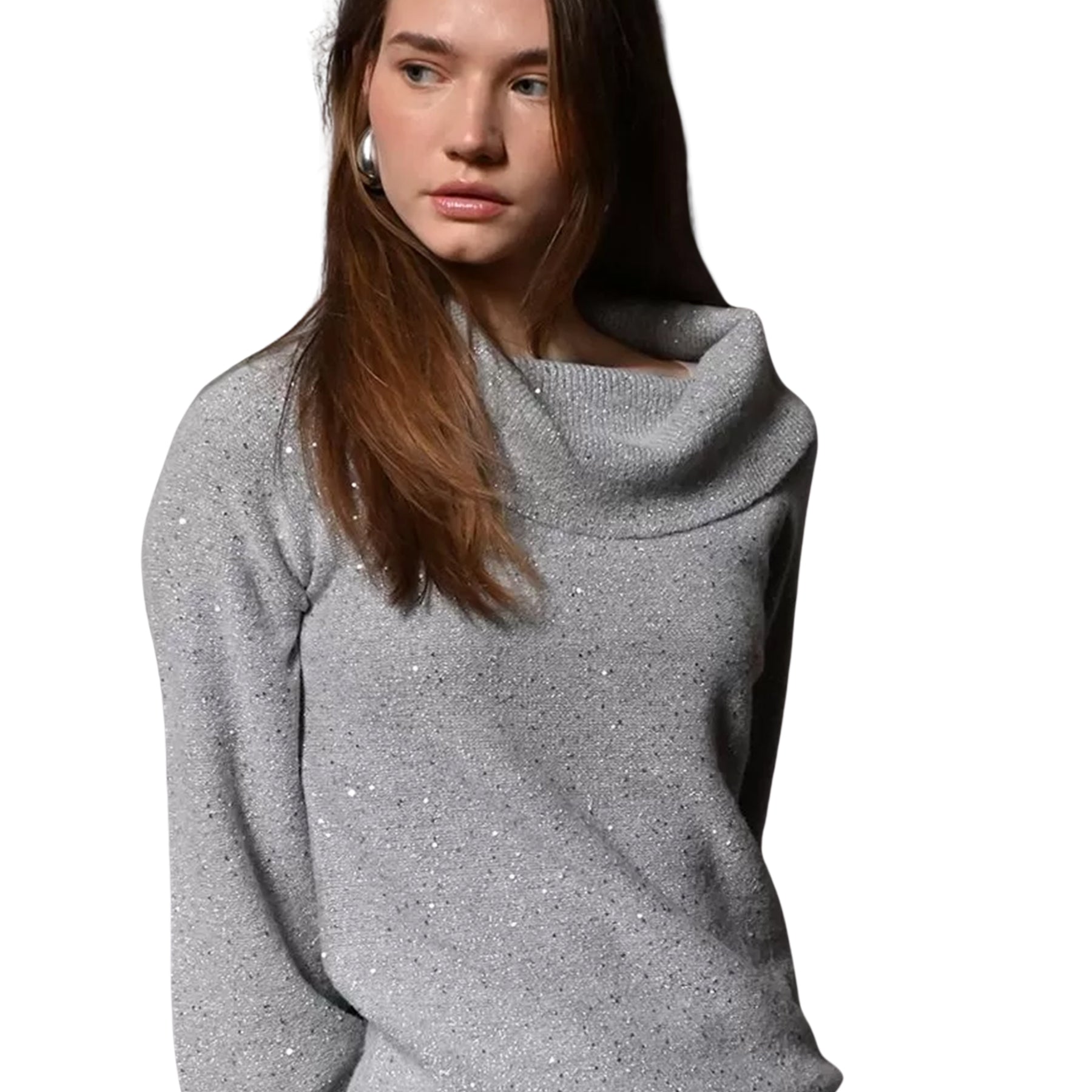 Maglia Donna Manica Lunga Collo Ciambella MOLLY BRACKEN LA1802DN