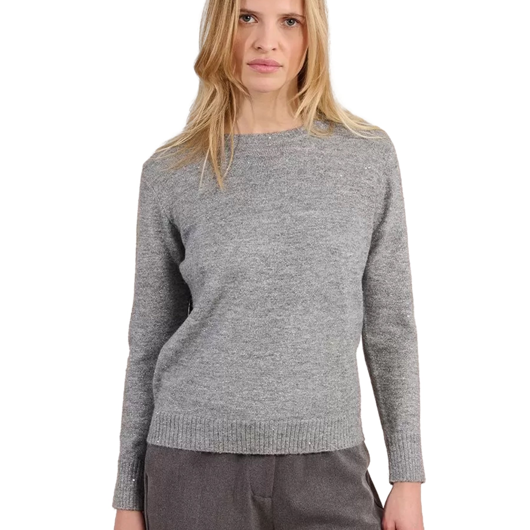 Maglia Donna Girocollo Manica Lunga Lurex Lana MOLLY BRACKEN E1613DN