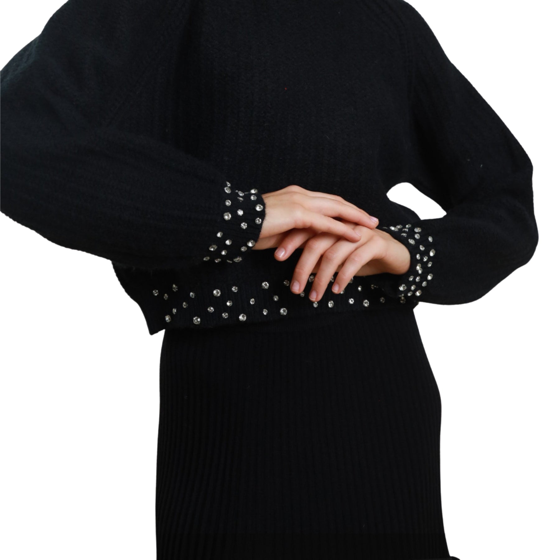SUSY MIX Maglia Elegante Girocollo Donna con Strass