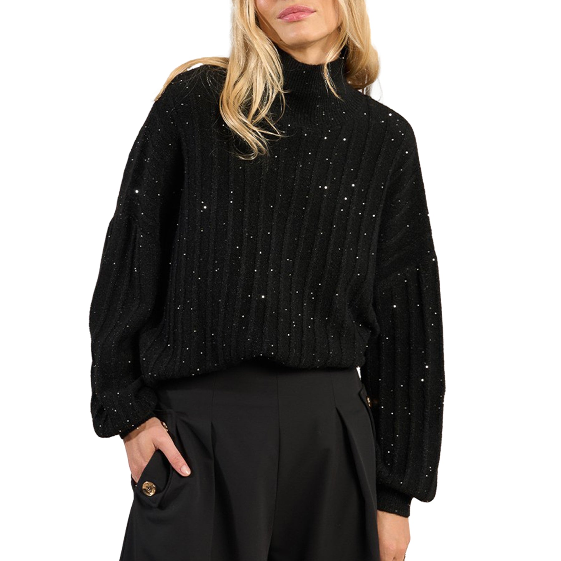 Maglia Donna Lupetto Manica Lunga Lurex MOLLY BRACKEN T1662DN