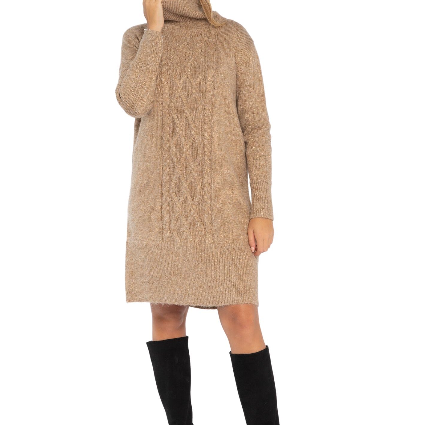 Abito in maglia con collo alto e trecce MARKUP MW560124