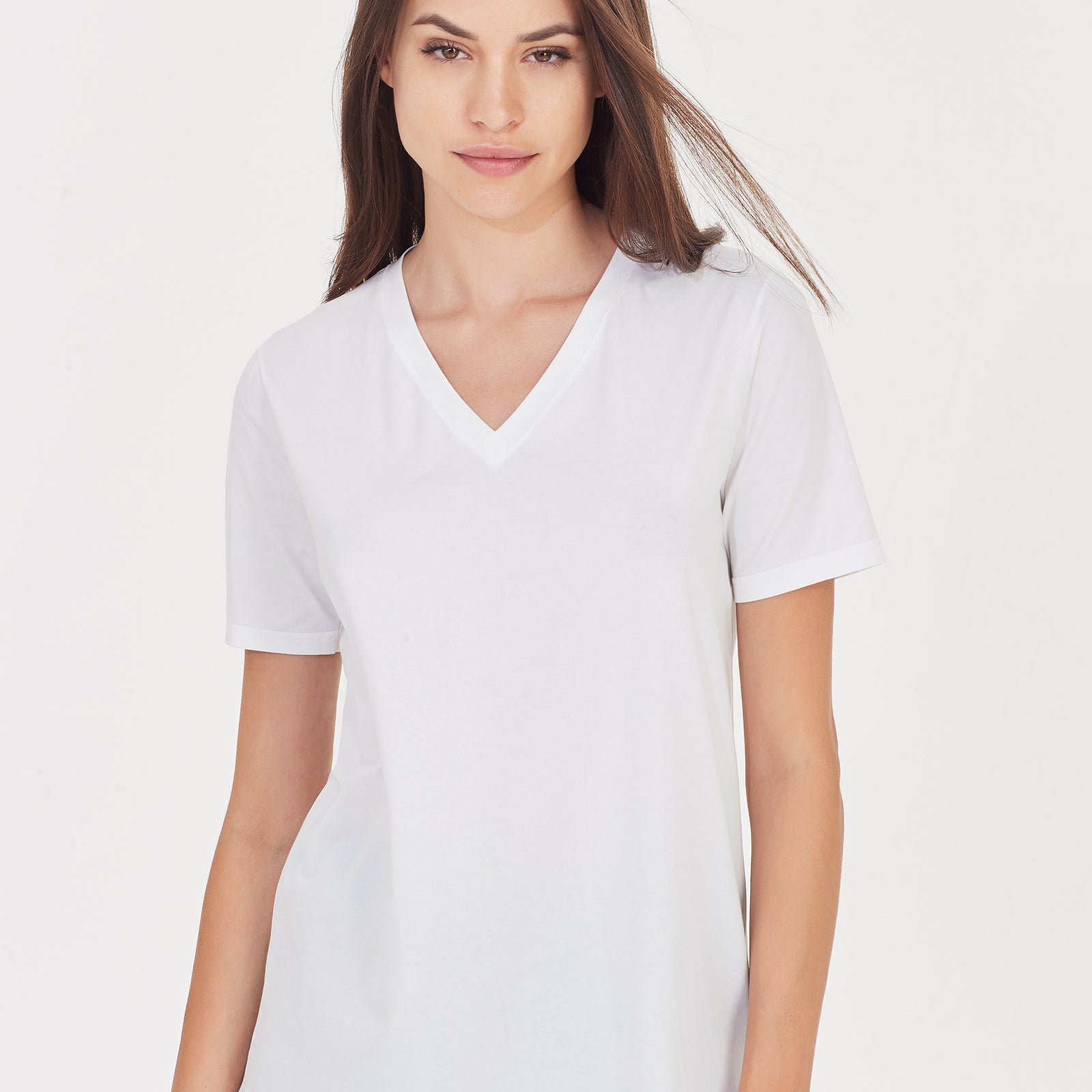 RAGNO DD42T8 T-shirt mezza manica con scollo a V in cotone