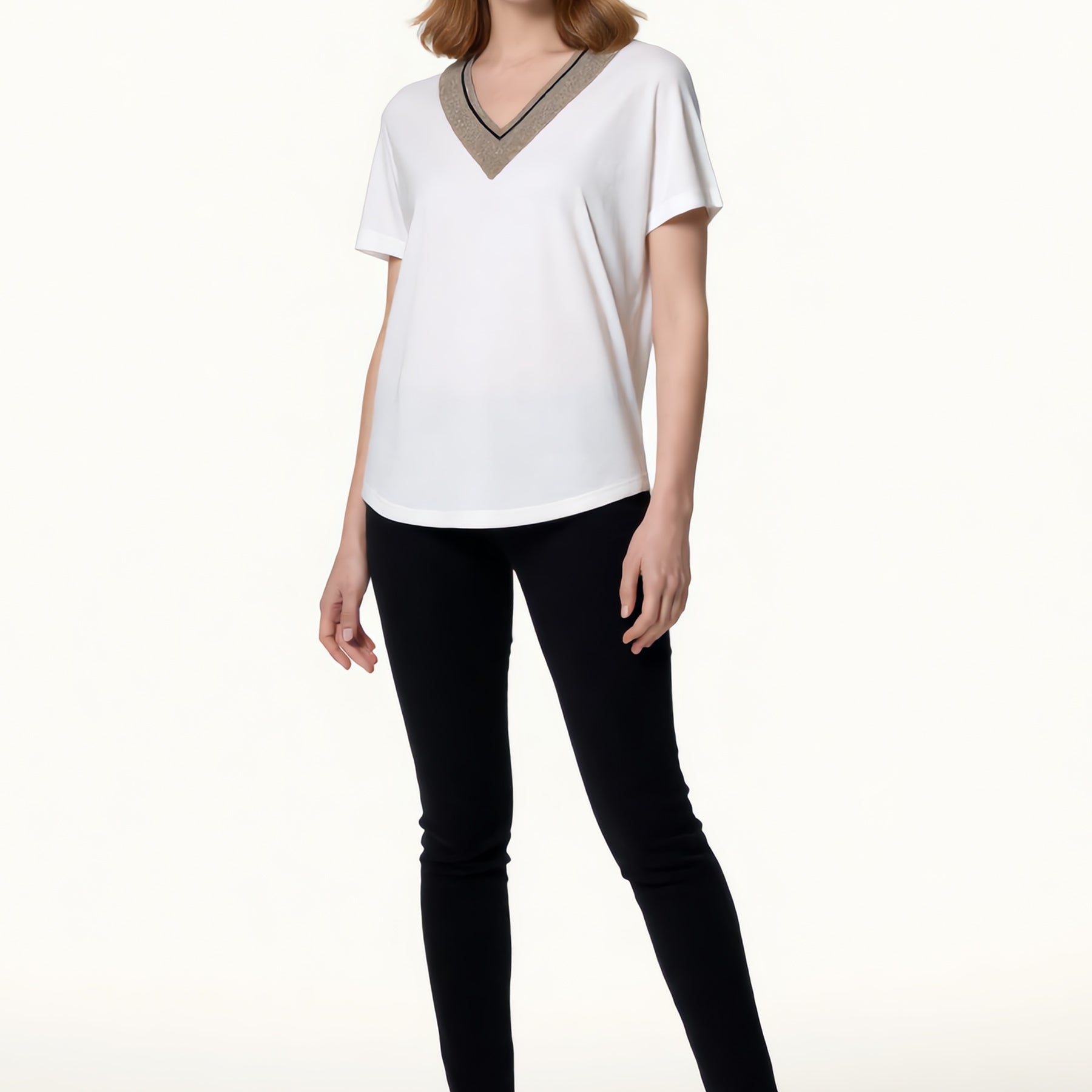 INTRECCI MILANO Maglia Donna Over Scollo V Lurex ART. S26-22