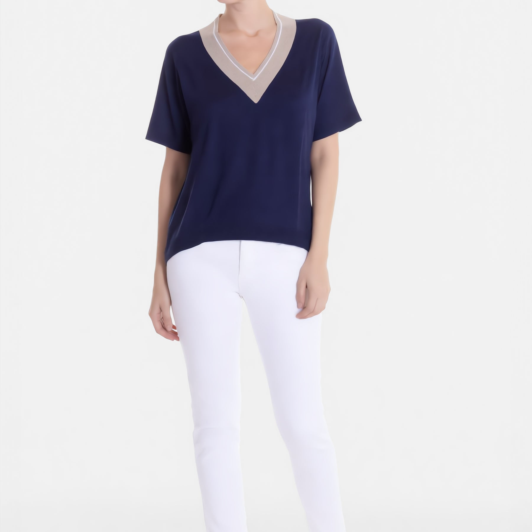 INTRECCI MILANO Maglia Donna Over Scollo V Lurex ART. S26-22