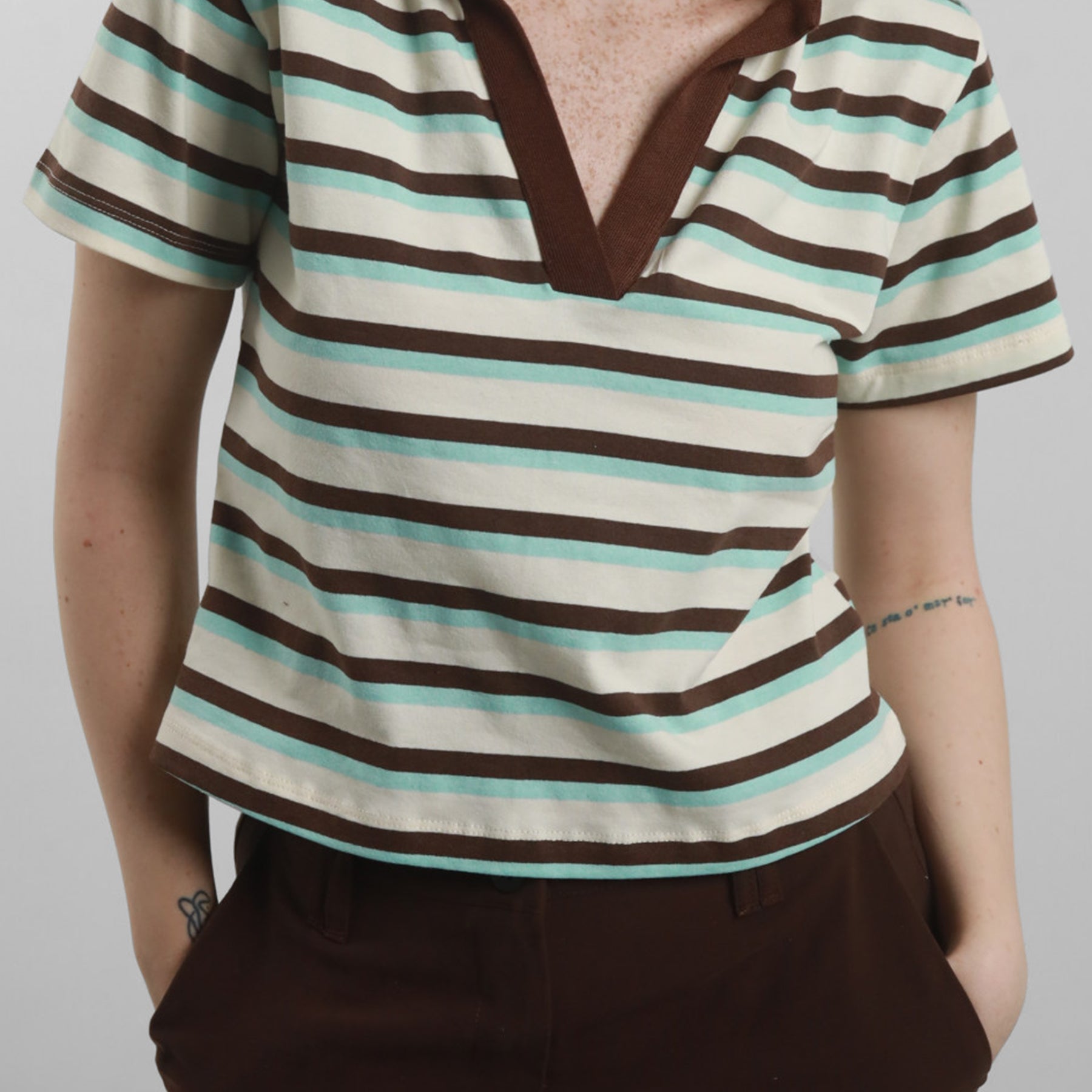 Polo Donna Mezza Marica Rigata Cotone SUSY MIX SH001104