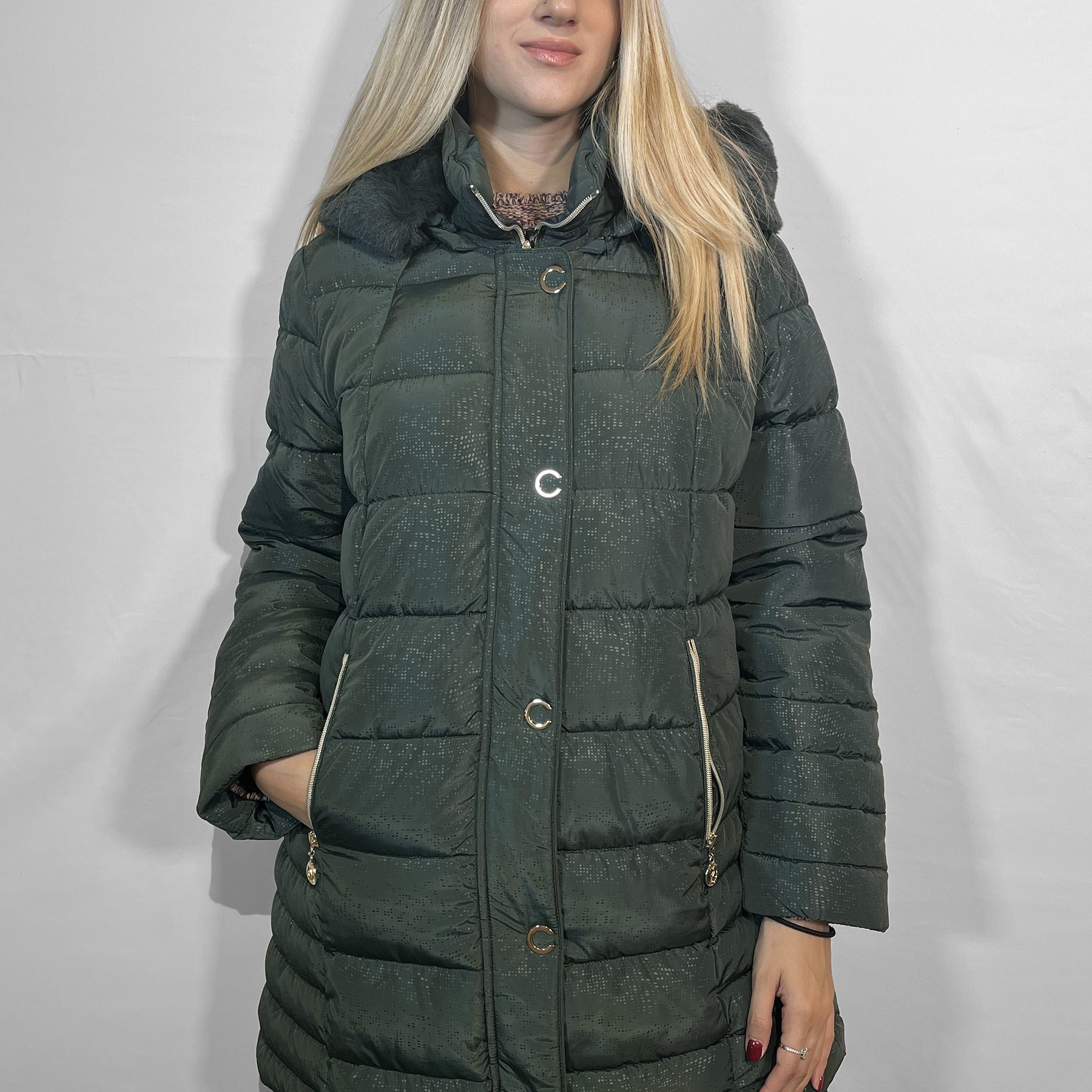 SATINETTE Piumino Donna Lungo Trapuntato Imbottitura Termica ART. AMALIA 002