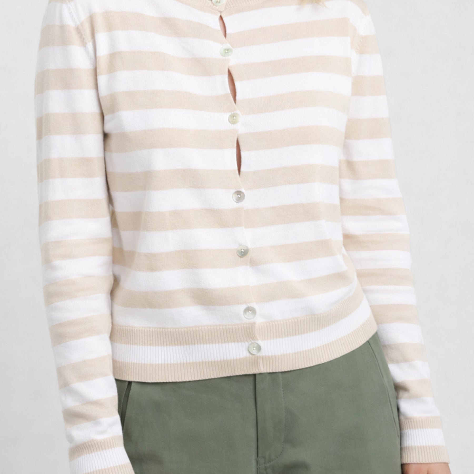 SUSY MIX Cardigan Donna Cotone Leggero Rigato 102791