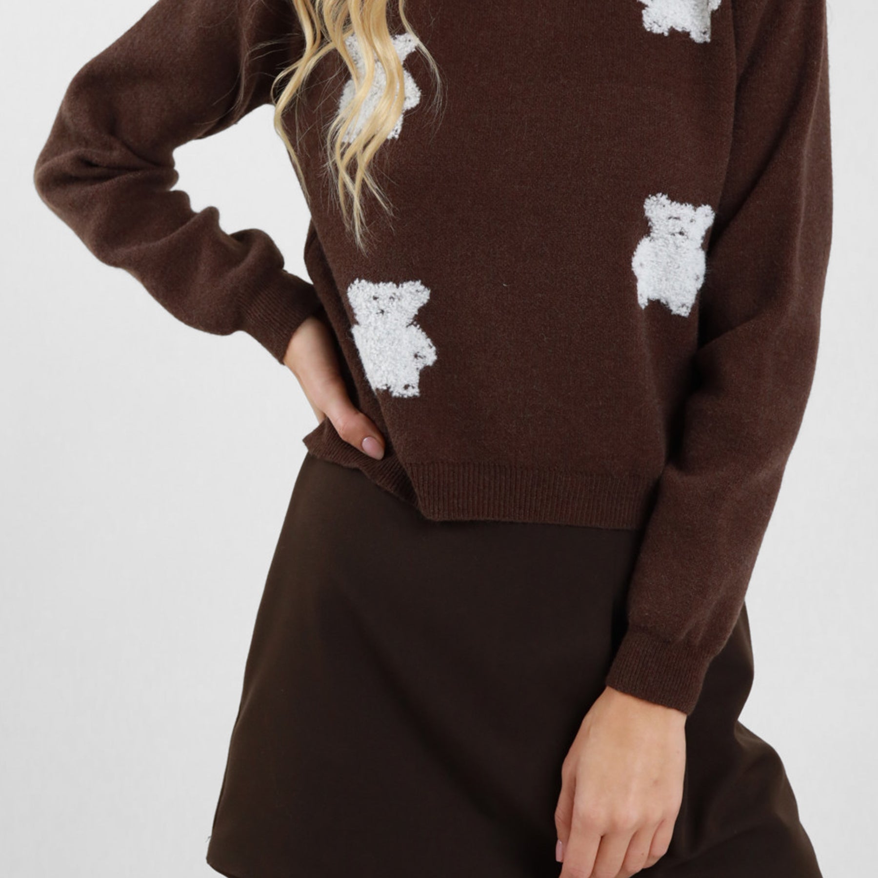 SUSY MIX Maglione con Orsetti sul Fronte Donna Caldo Morbido Moda Inverno Qualità ART. 25830