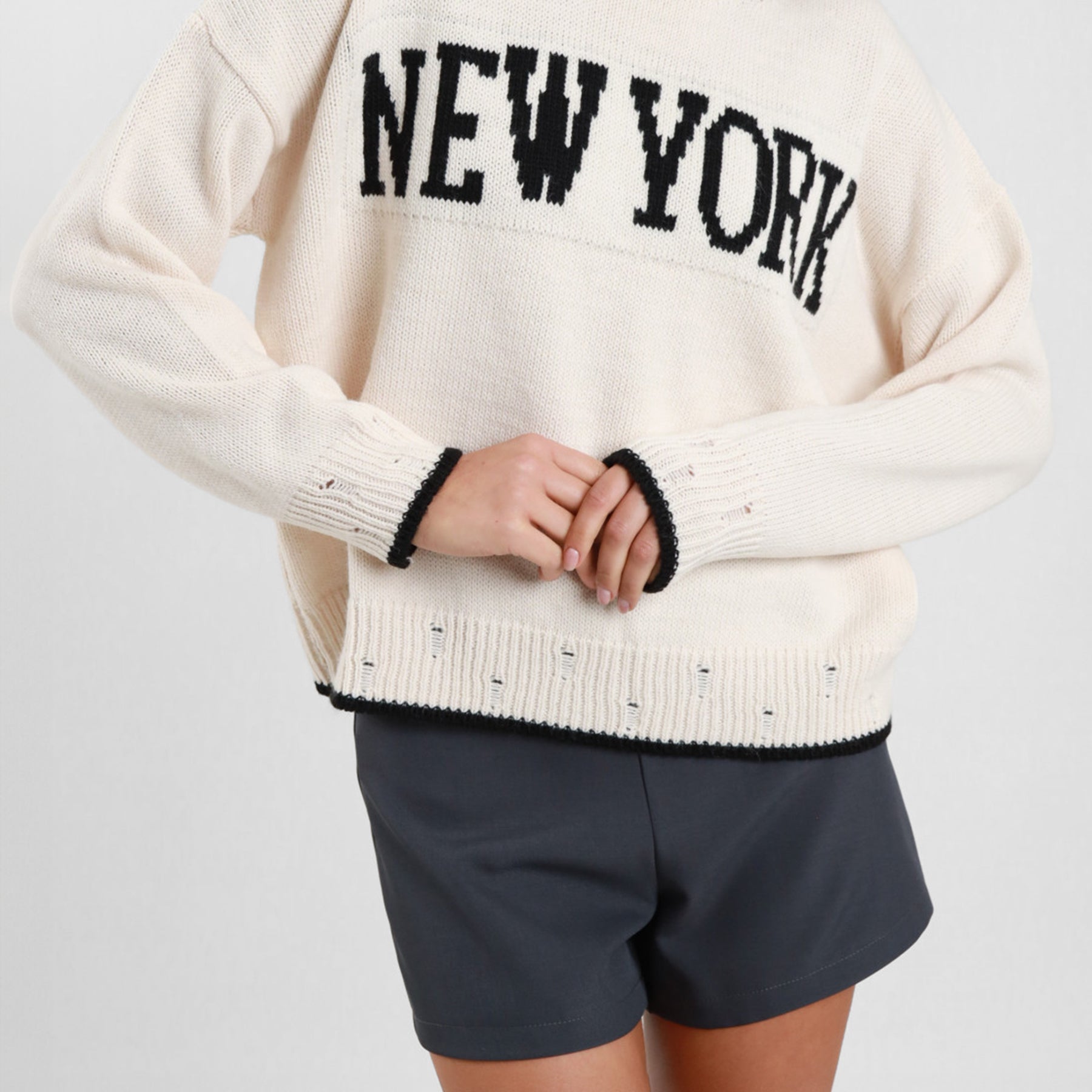 SUSY MIX Maglione con Scritta New York Donna Caldo Morbido Moda Inverno Qualità ART. 72105