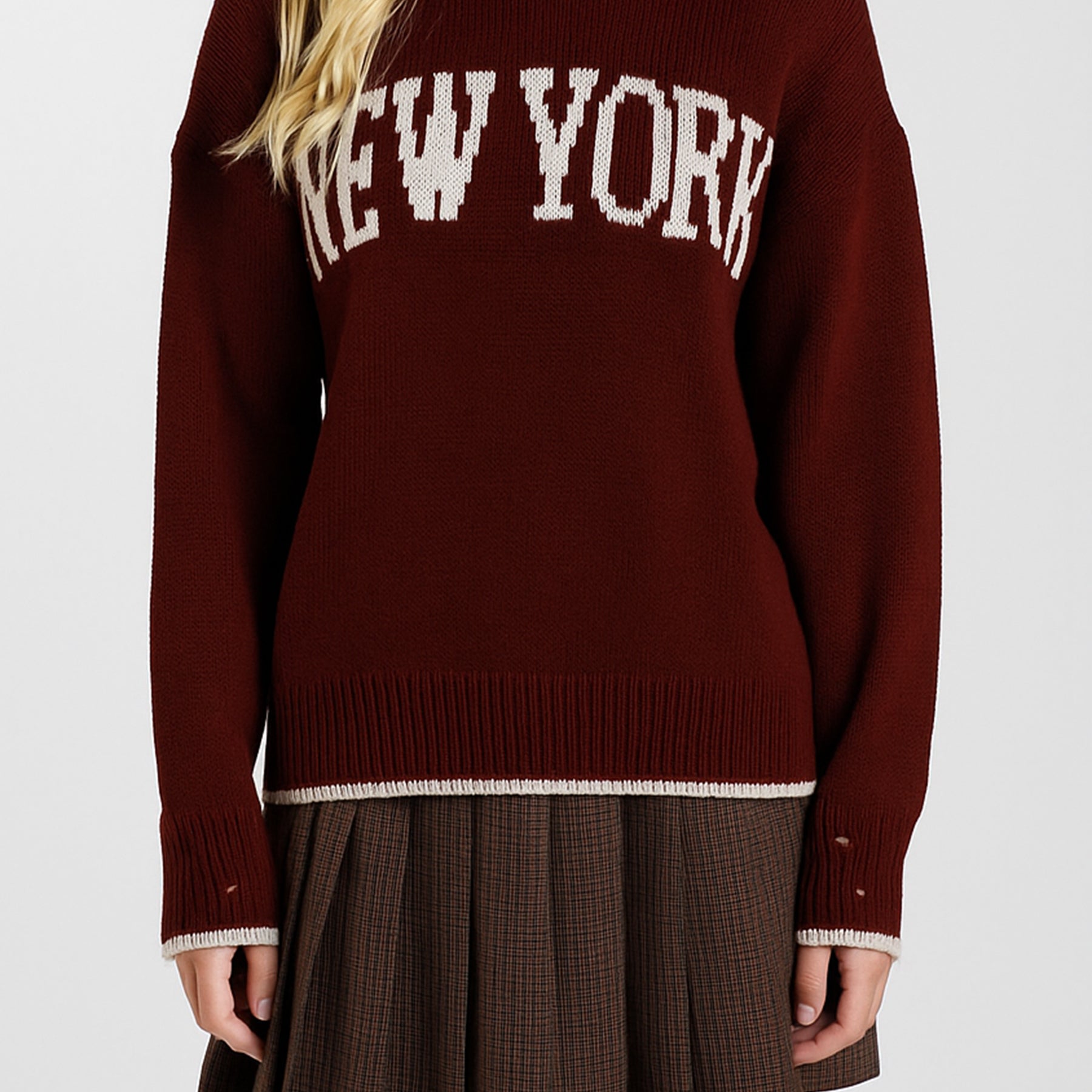 SUSY MIX Maglione con Scritta New York Donna Caldo Morbido Moda Inverno Qualità ART. 72105