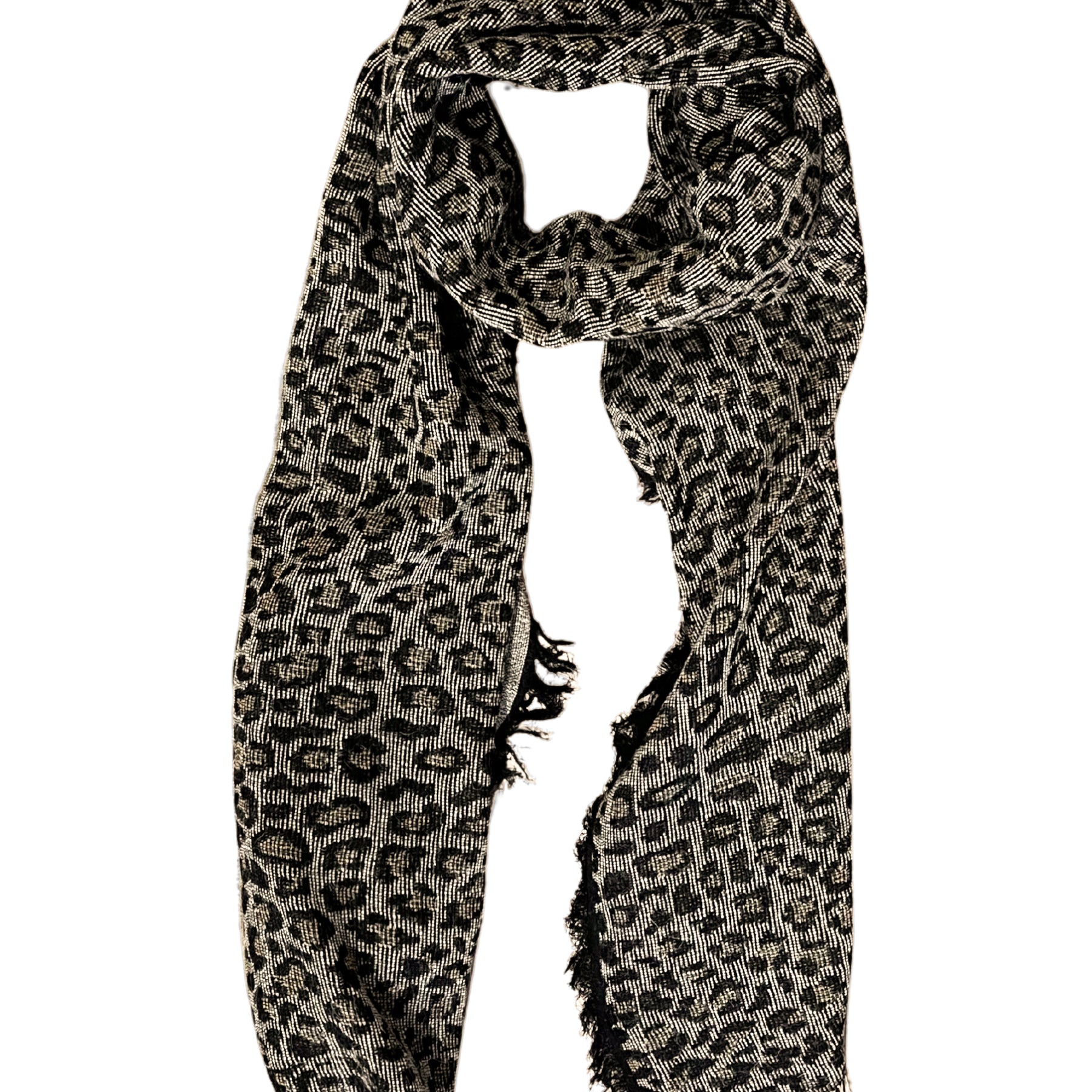 SUSYMIX Stola Maculata Donna con Bordo Sfrangiato Trendy