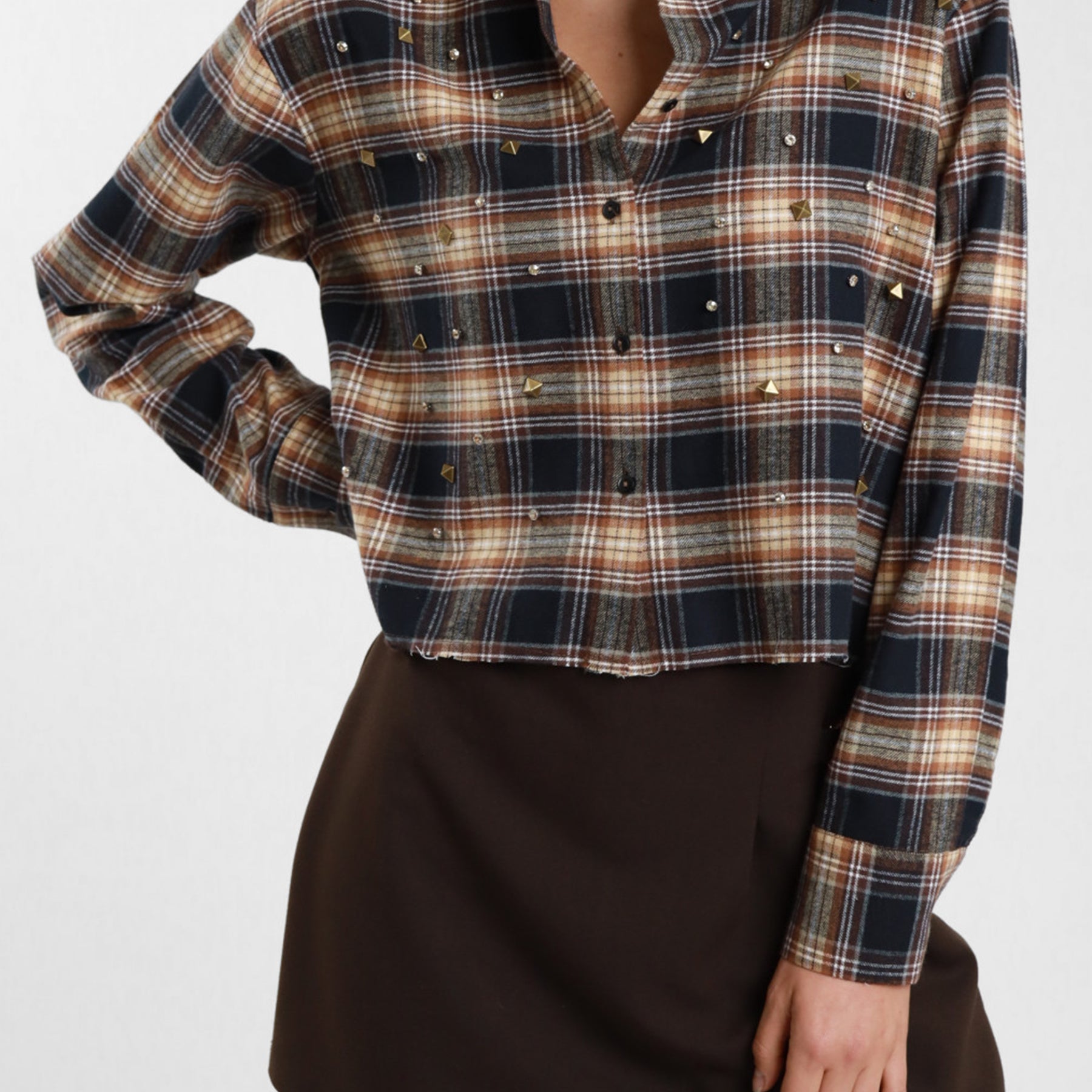 SUSY MIX Camicia In Cotone Check Morbida Donna Autunno Inverno ART.SUSY30