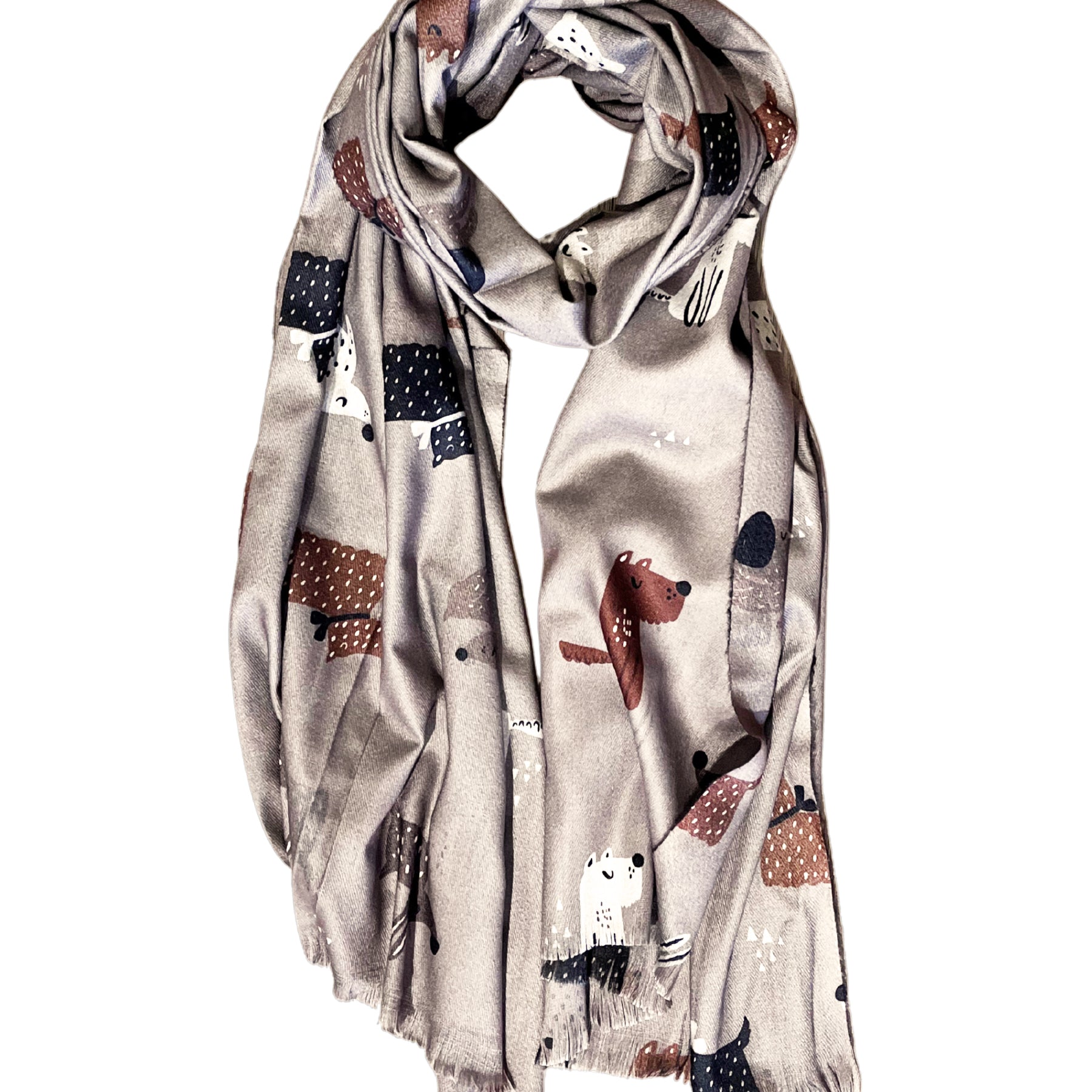 SUSYMIX Stola Donna con Stampa Cani Elegante e Trendy