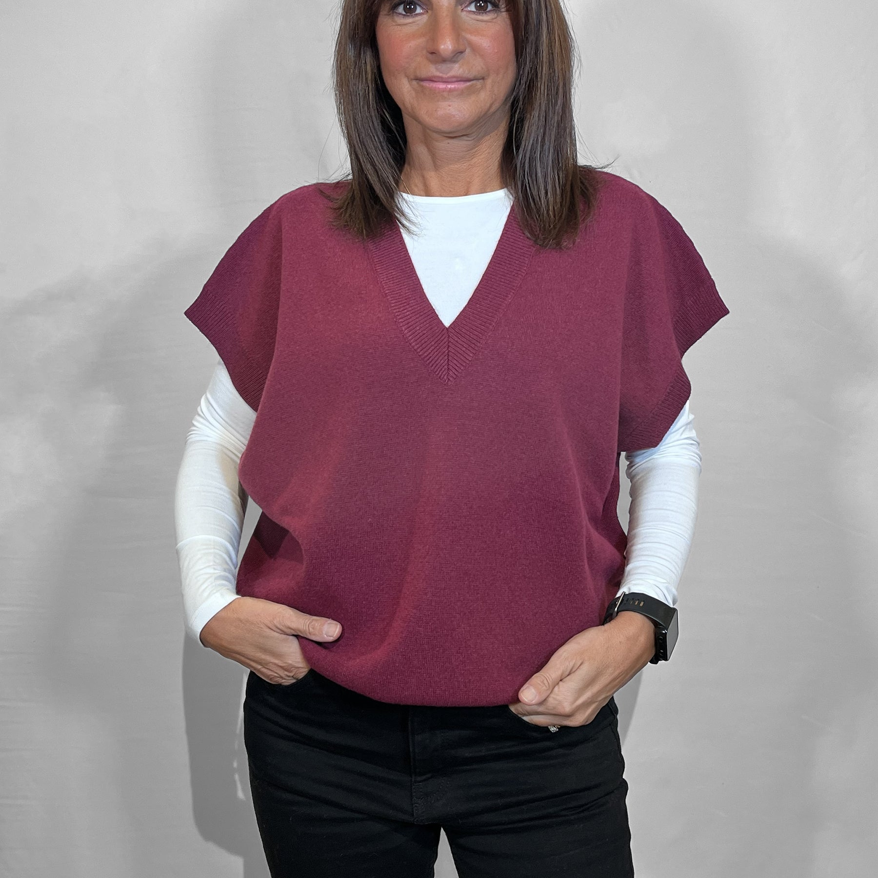 VICOLO Gilet Maglia Donna Caldo Morbido Over Lana Invernale ART. 22020F