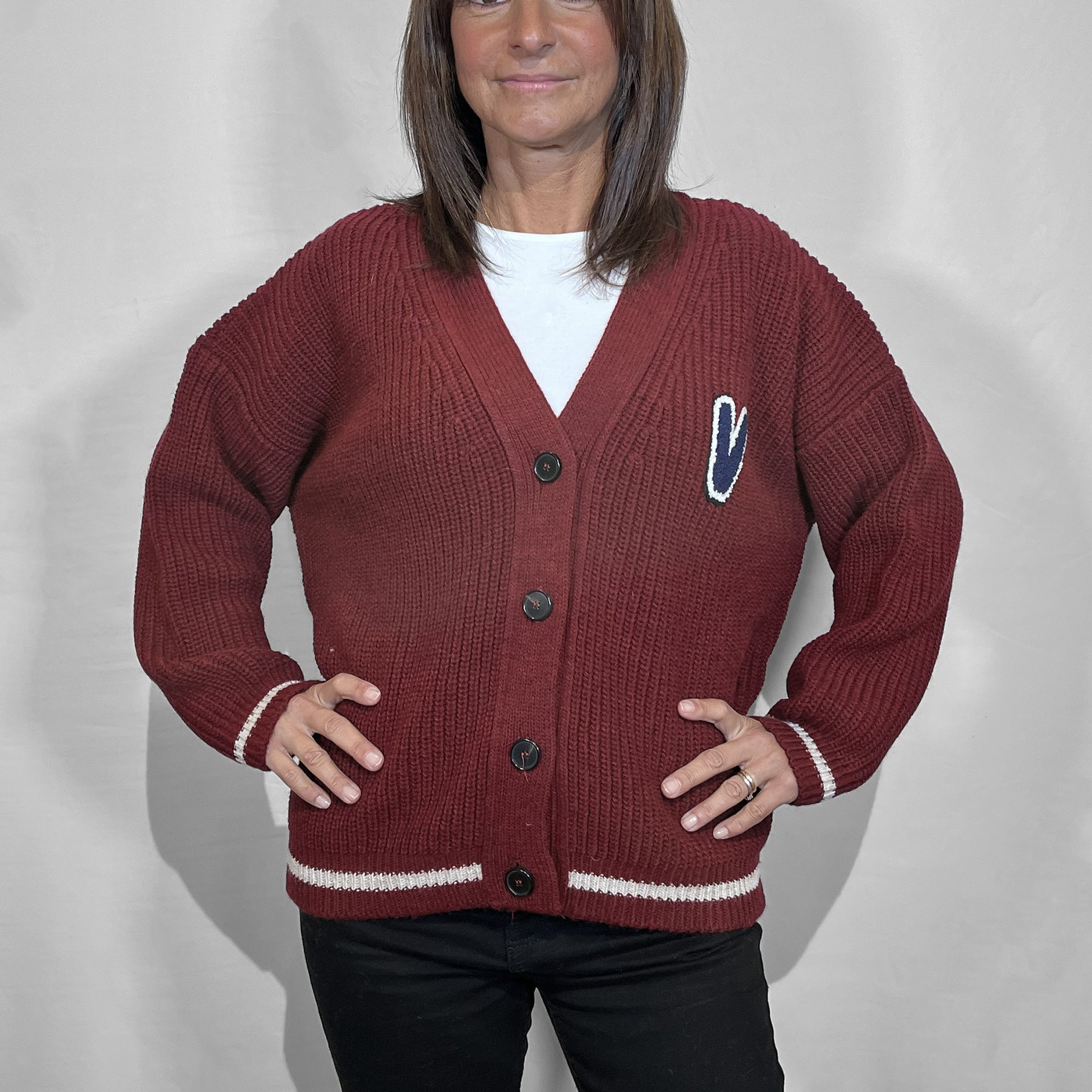 VICOLO Cardigan Donna Caldo Costa Inglese Stile College ART. 55072F
