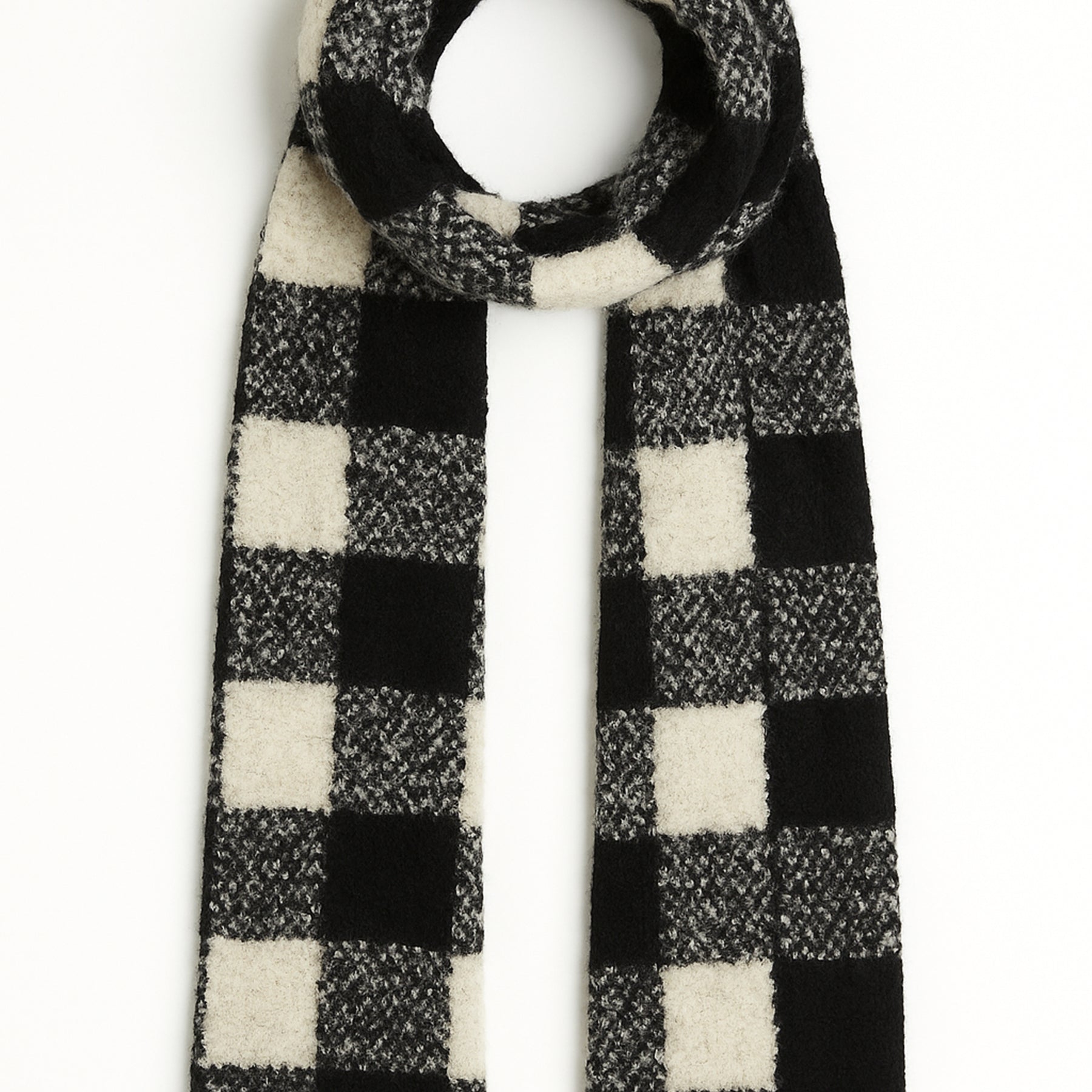 VICOLO Sciarpa Donna Boucle Calda Lana Quadri Invernale ART. AF0083