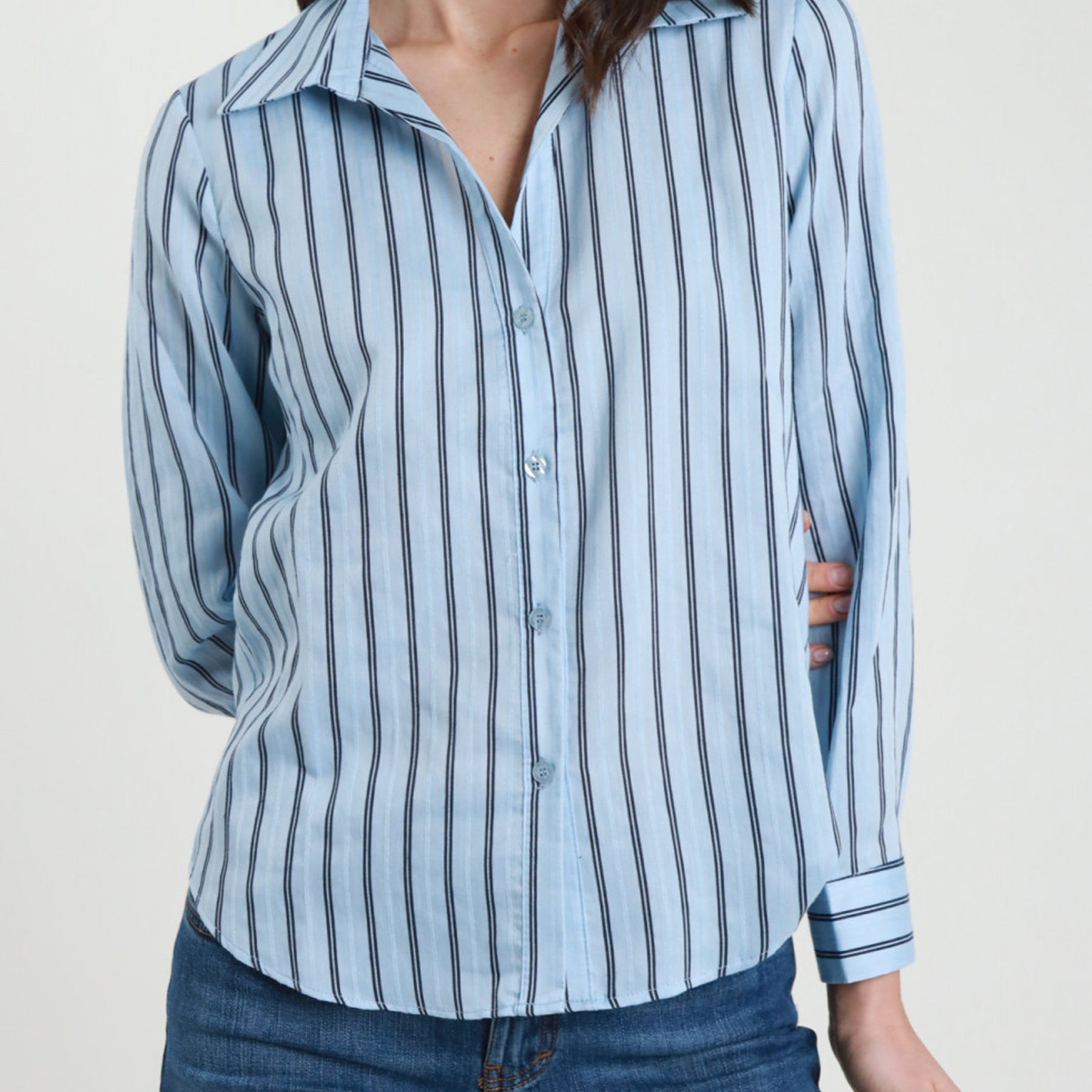 SUSY MIX Camicia Donna Slim Estiva Fantasia Rigata Y944B1
