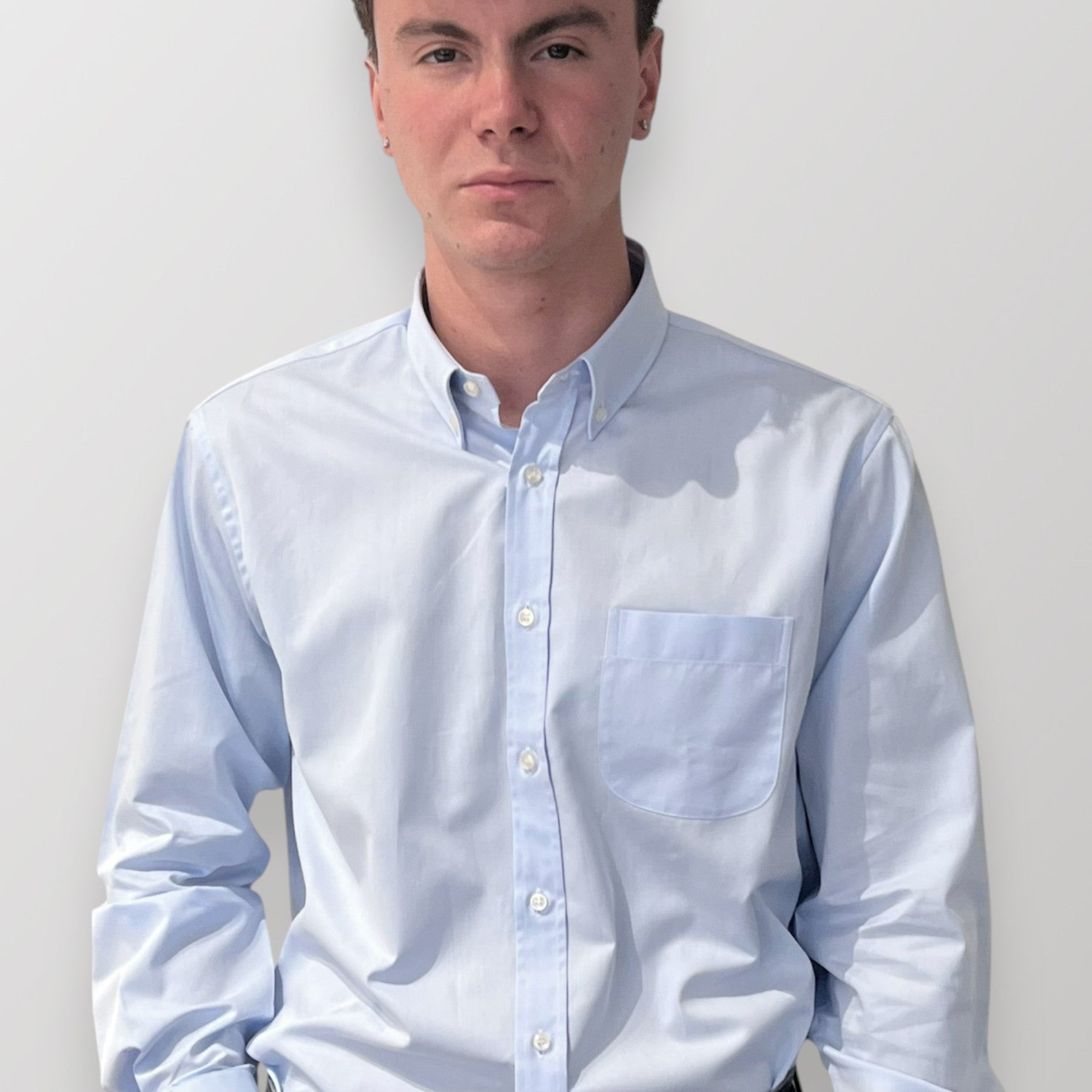 Camicia Uomo Regular Botton Down 100% Cotone Twill INGRAM 3H621