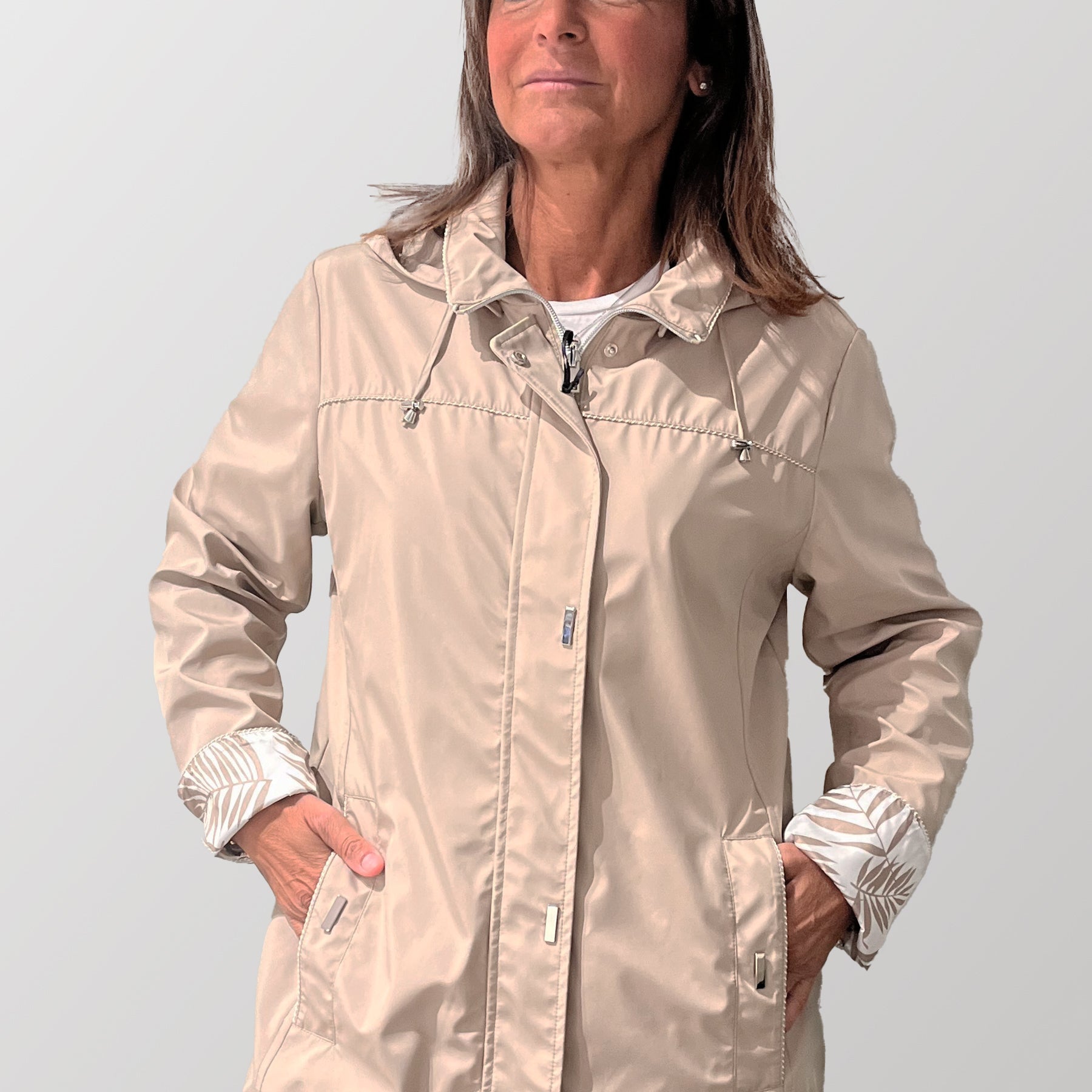 Giubbino Donna Manica Lunga Reversibile Antipioggia SATINETTE GINEVRA 017