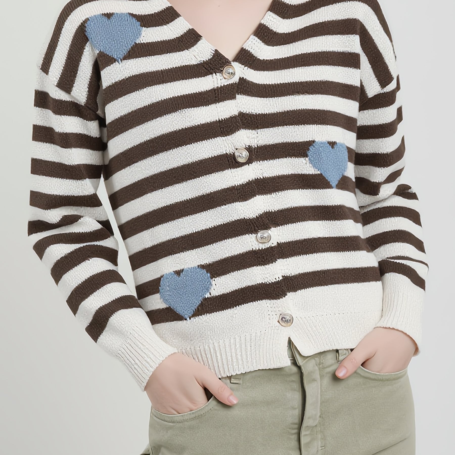 SUSY MIX Cardigan Donna Cotone Estivo Fantasia Rigata M93009