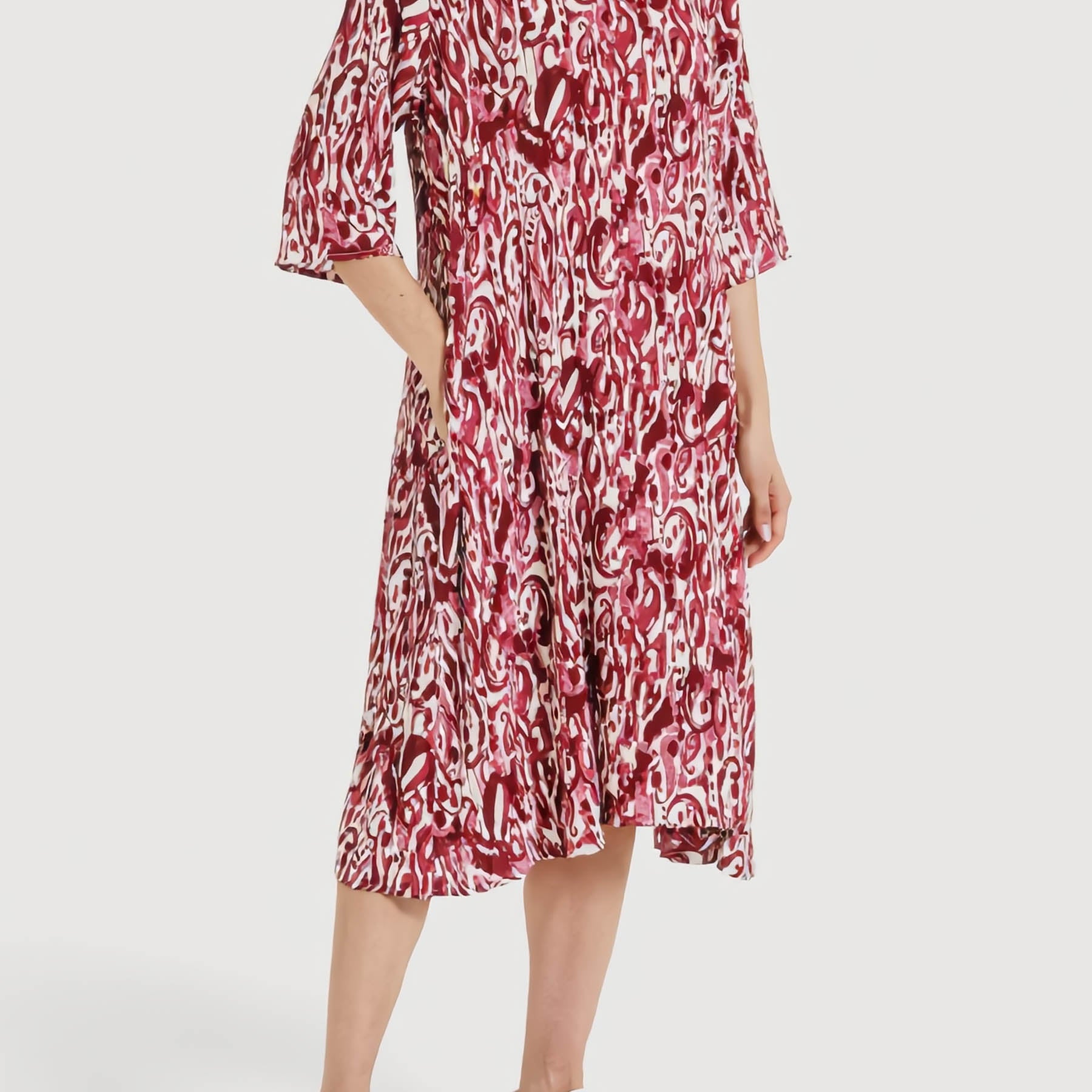 RAGNO Abito Donna Manica 3/4 Viscosa Estiva Crepe DS93DG