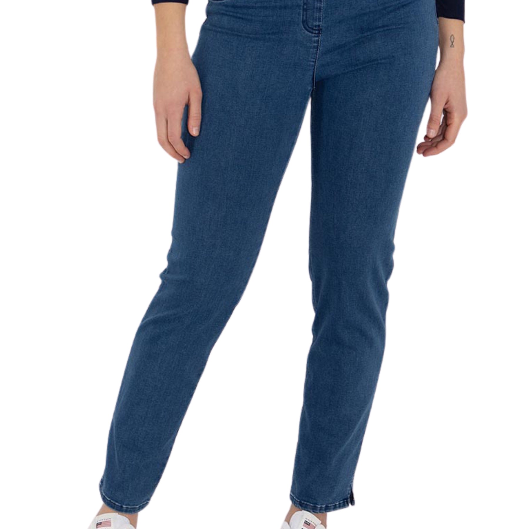 CARLA FERRONI Pantalone Lungo Donna Jeans Morbido Tutto Elastico in Vita ART. 13806