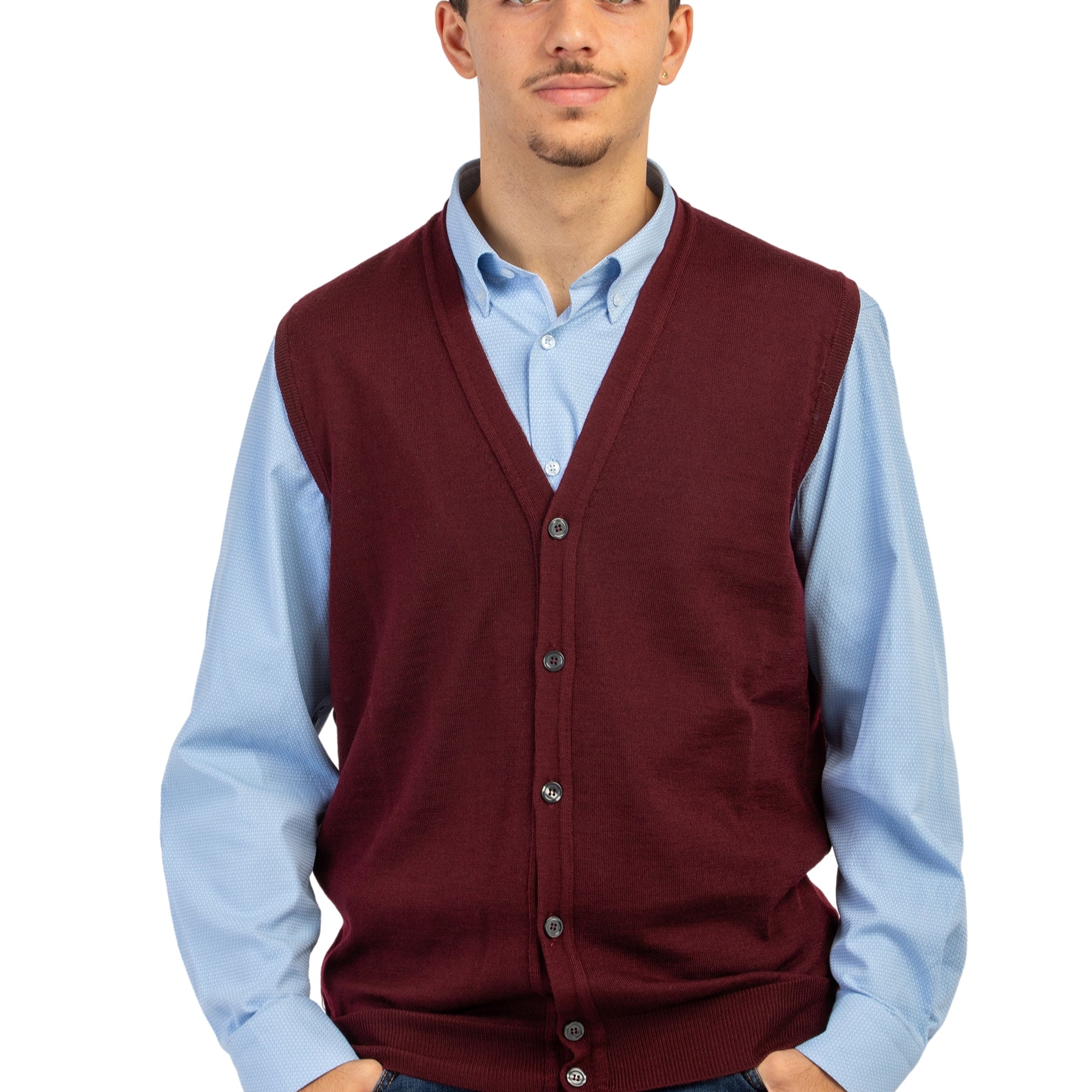 Gilet Uomo Aperto 100% lana Merinos PREMODE