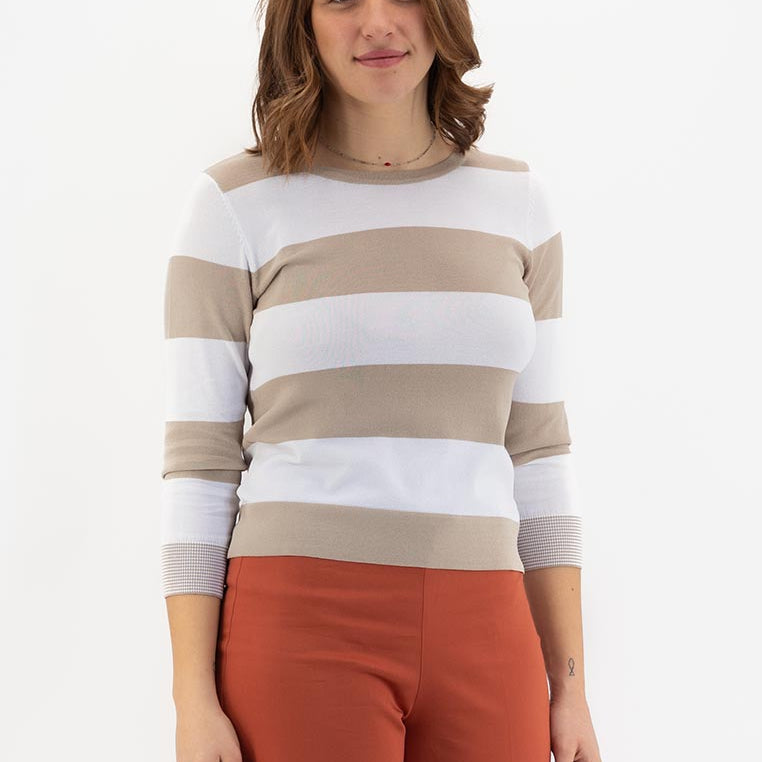 Maglione in viscosa a righe PREMODE 353005