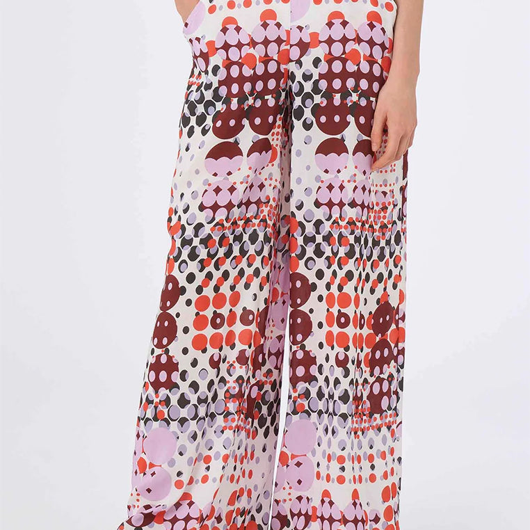 Pantalone a palazzo in mussola di viscosa RAGNO DG86PA