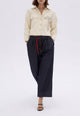 YES ZEE Pantalone Donna Palazzo Tessuto Chambry ART. 01P386