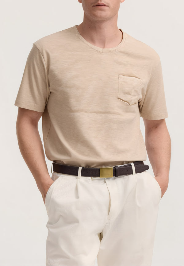 YES ZEE T-Shirt Uomo Jersey Fiammato Con Tasca ART. 01T715