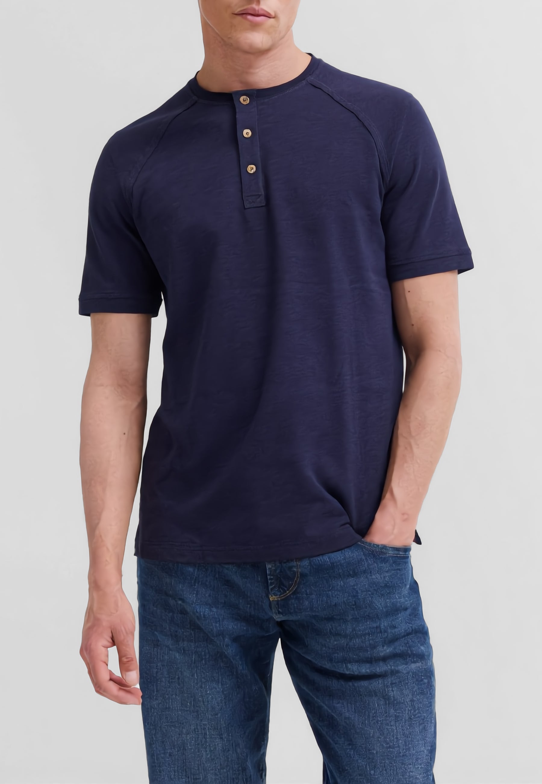 YES ZEE T-Shirt Uomo Serafino Jersey Fiammato ART. 01T724