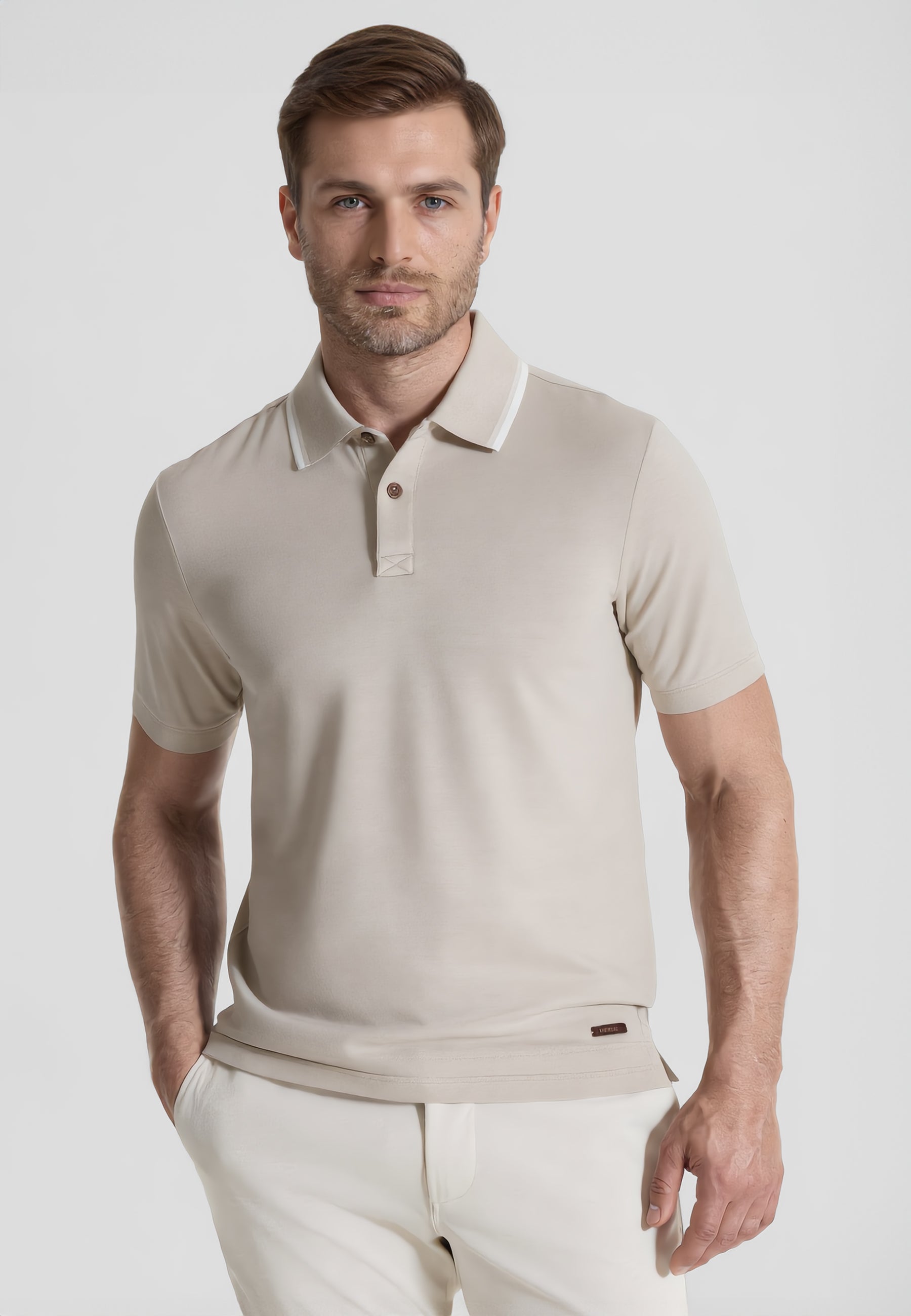 YES ZEE Polo Uomo Piquet Cotone Collo a Contrasto ART. 01T732